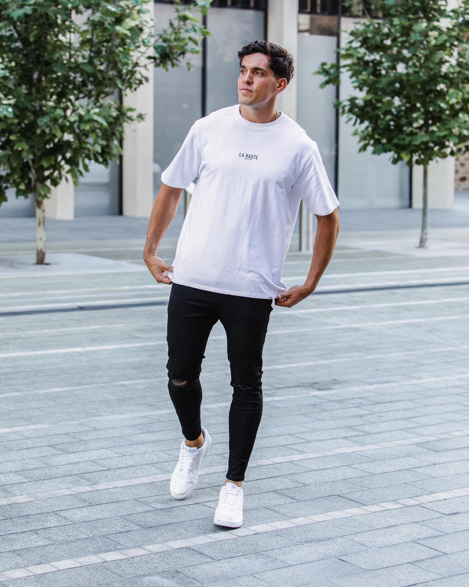 Black Destroyed Knee Skinny Fit Jeans