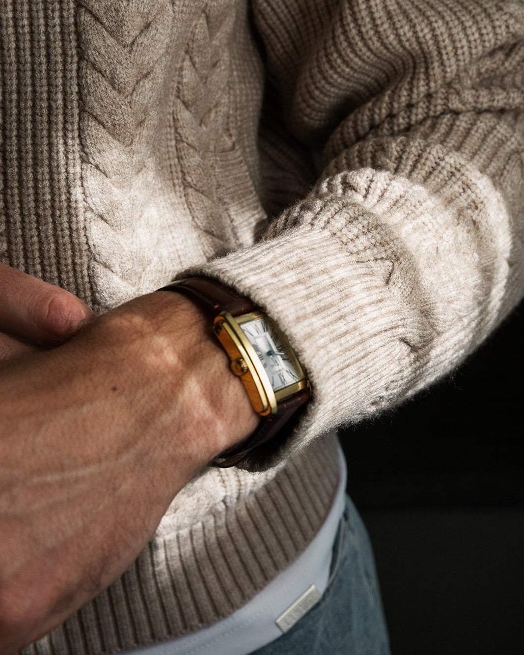 Oat Cable Knit Zip