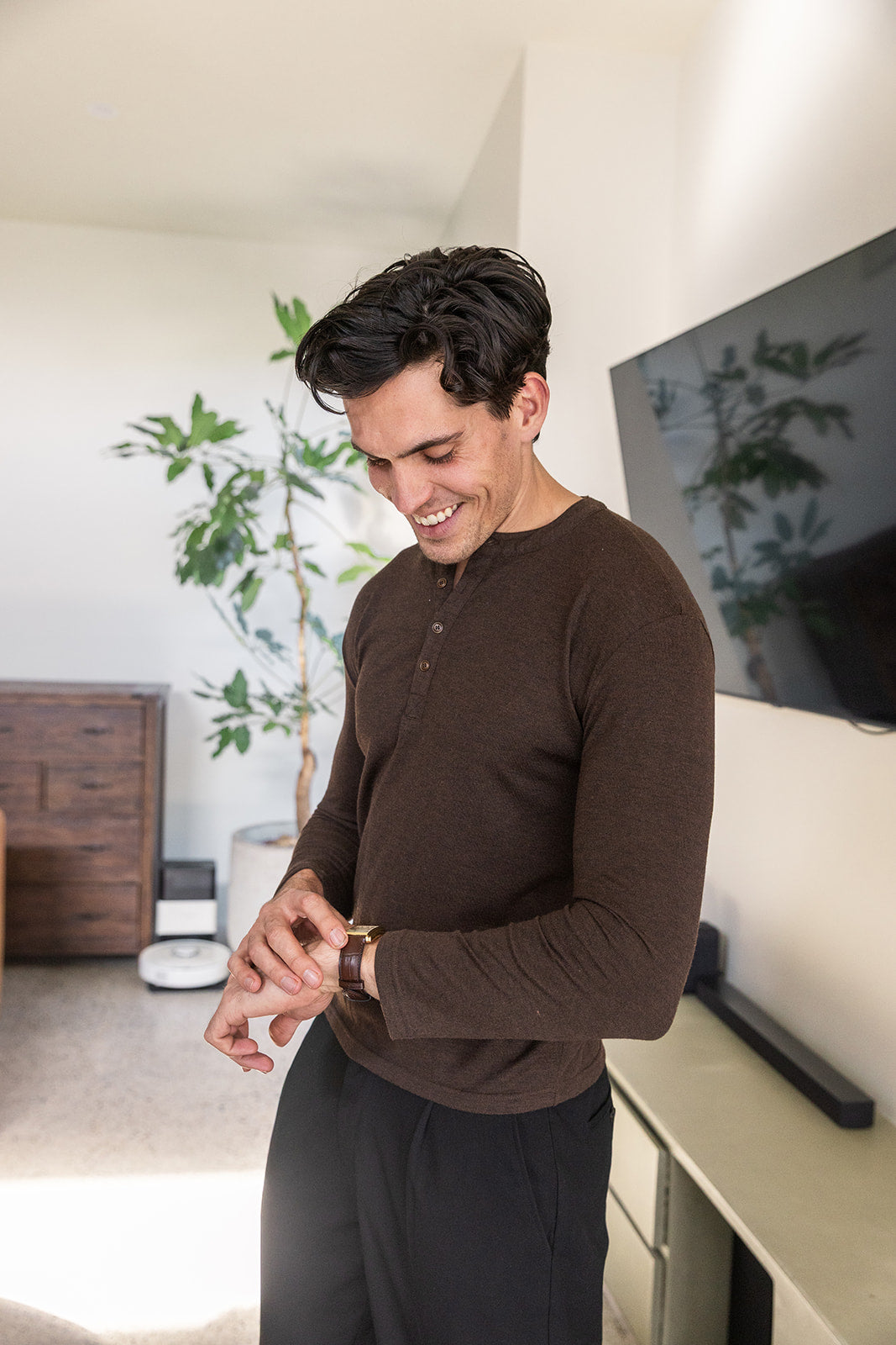 Espresso Long Sleeve Henley