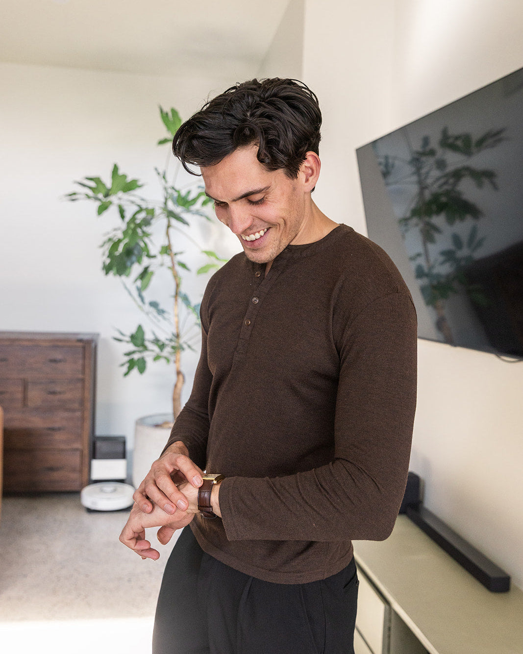 Espresso Long Sleeve Henley
