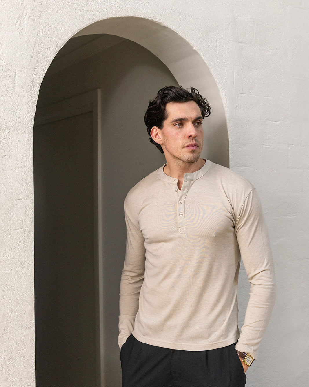 Oatmeal Long Sleeve Henley