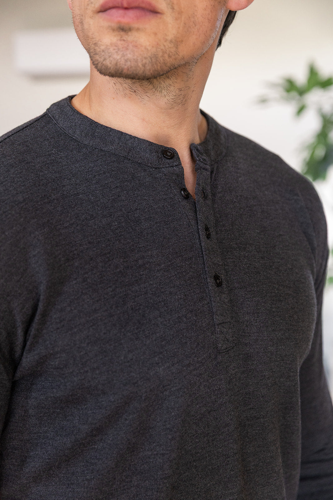 Charcoal Long Sleeve Henley