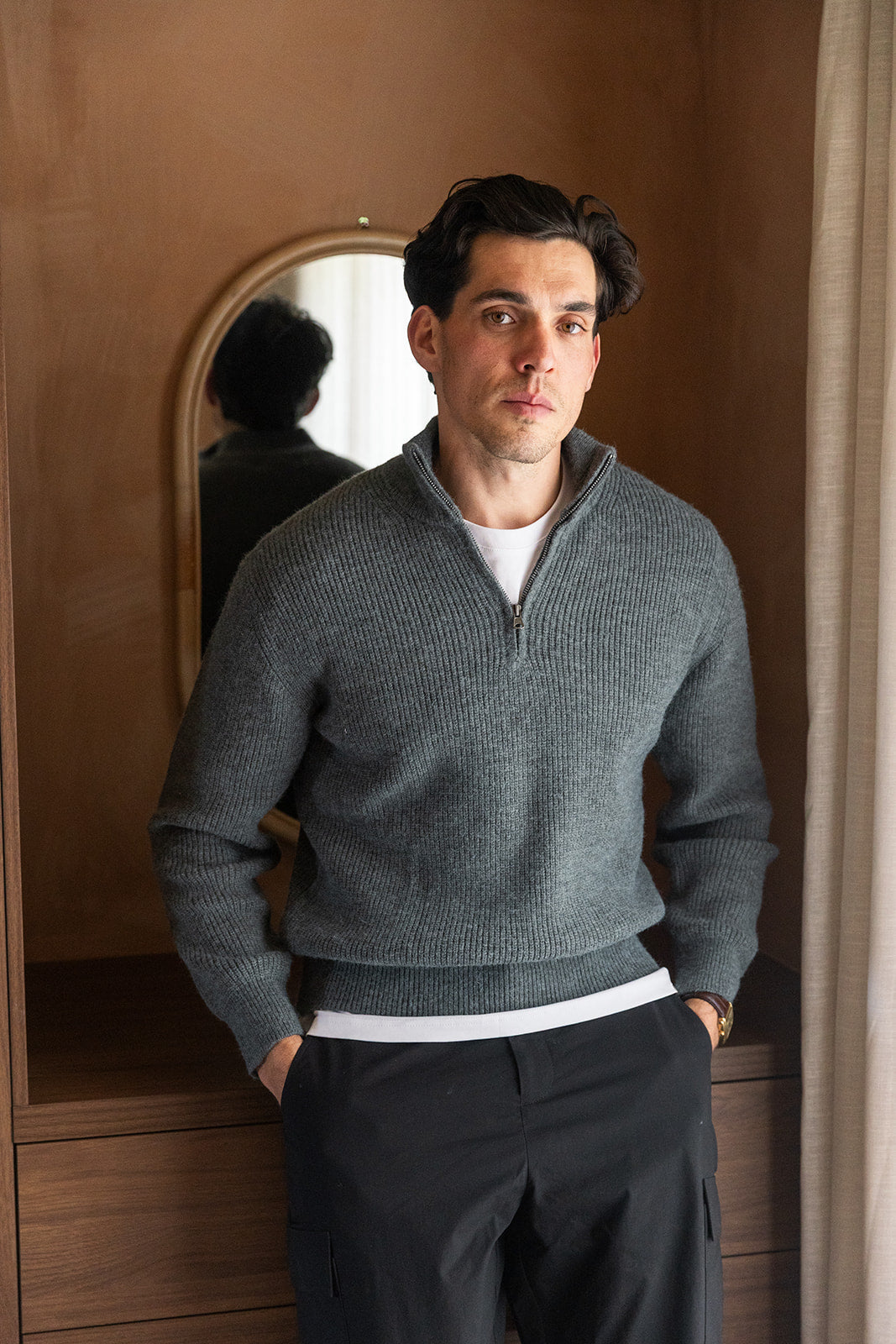 Grey Quarter Zip Knit