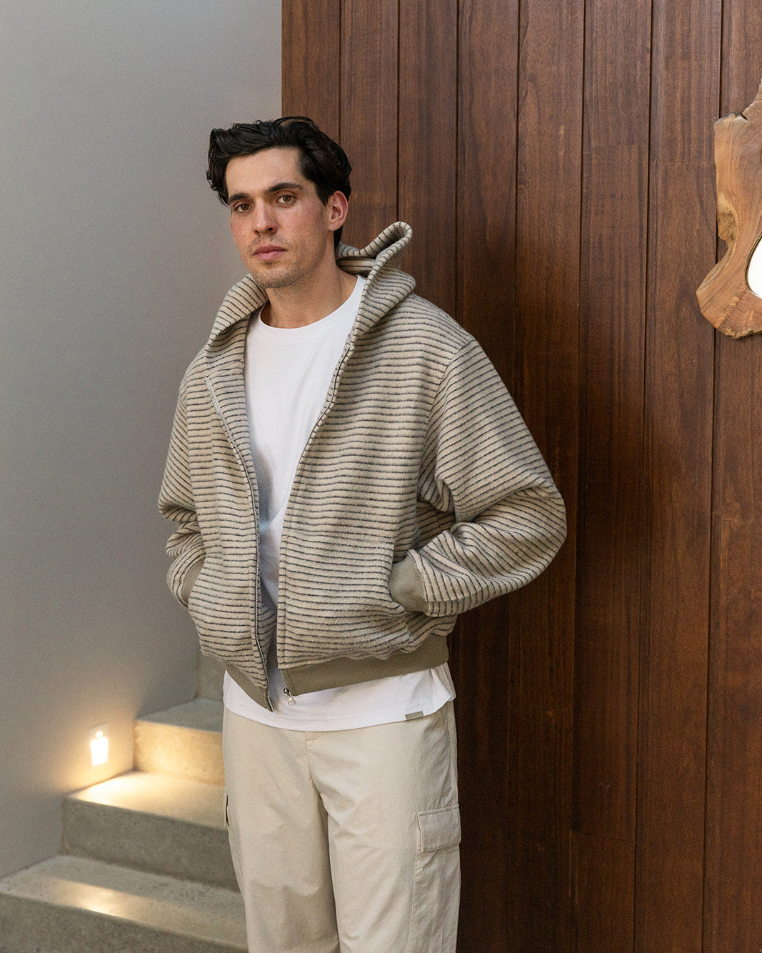 Stripe Zip Hoodie