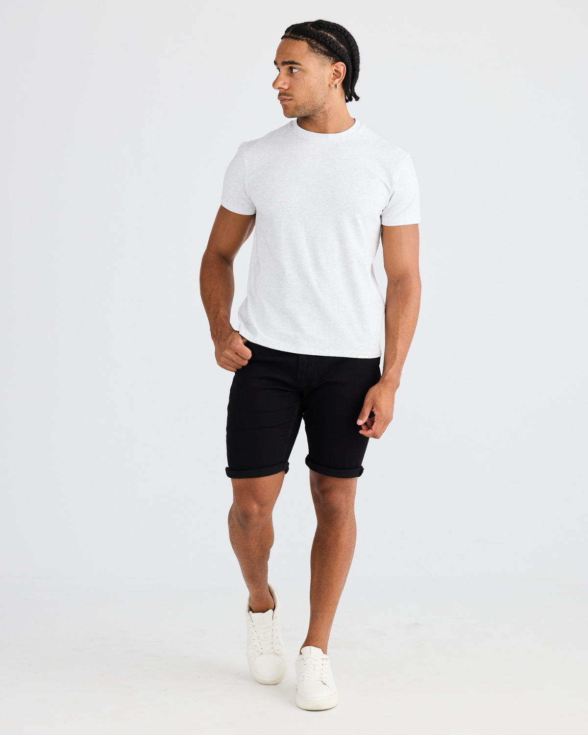 Stain Resistant Slim Fit Tee | Marl Grey