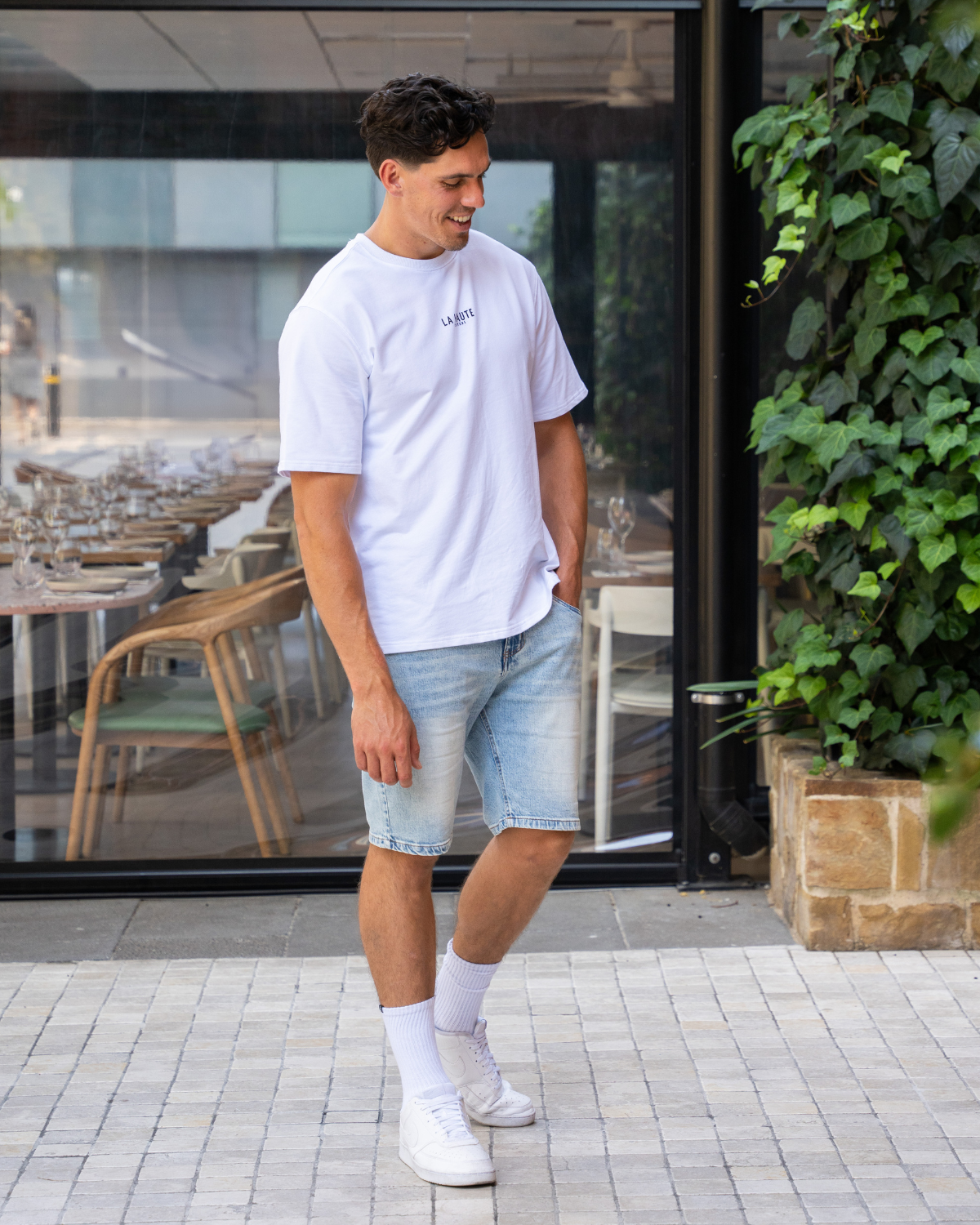 Vintage Blue Slim Fit Denim Short
