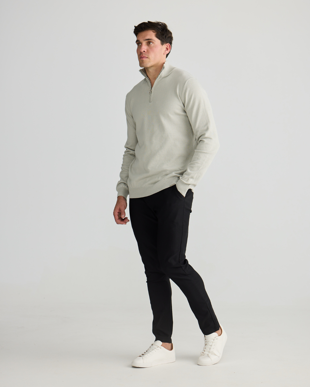 Stone Knit Zip Sweater