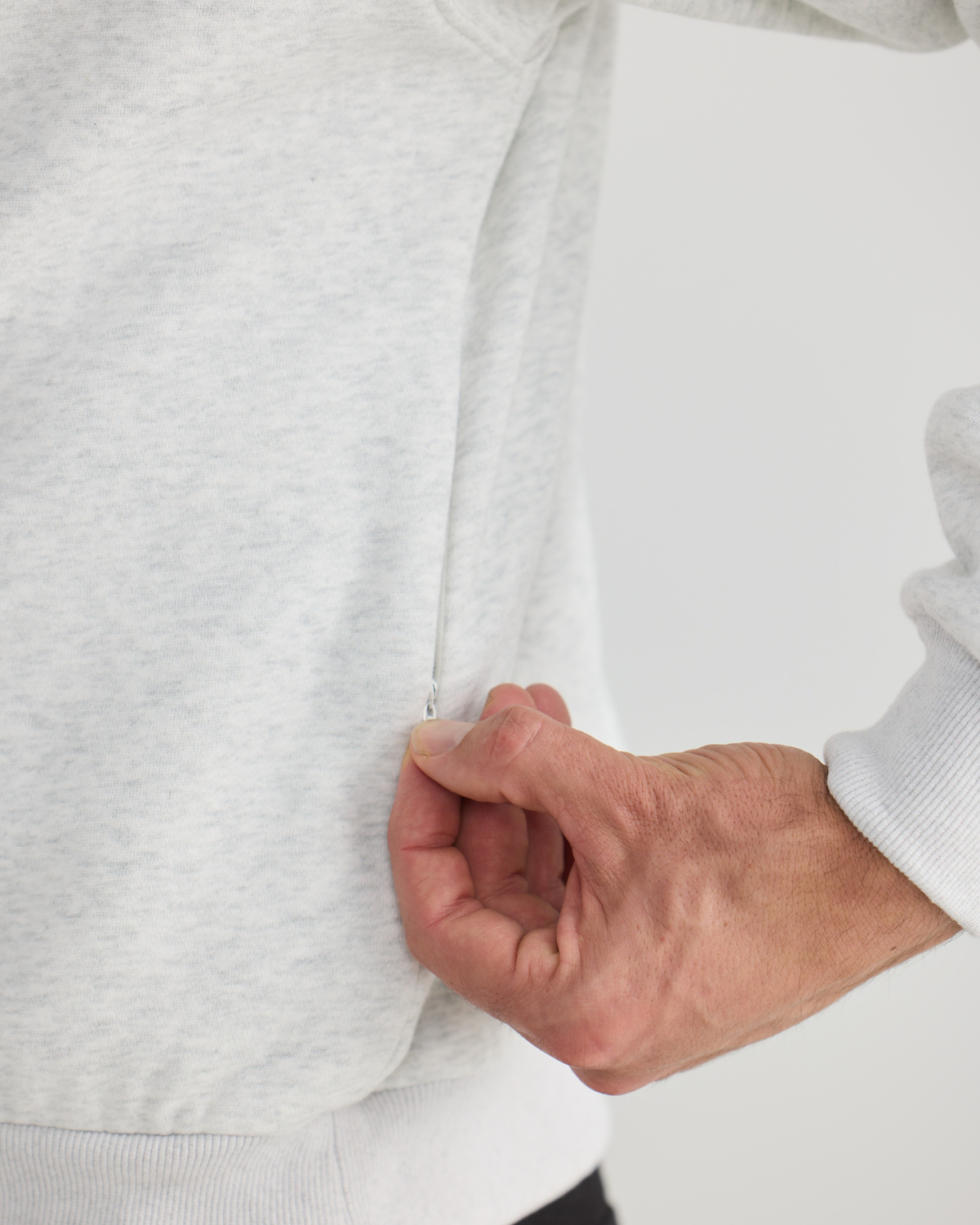 Marl Grey Quarter Zip Jumper