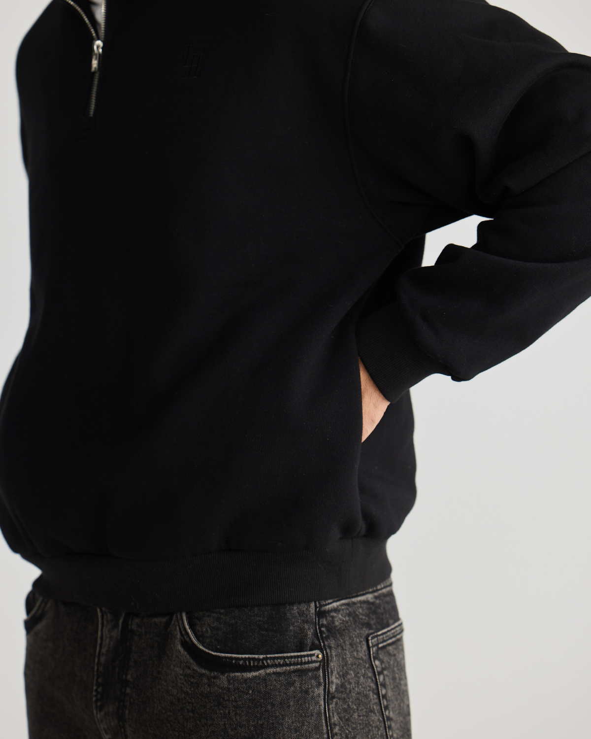 Black Quarter Zip Jumper