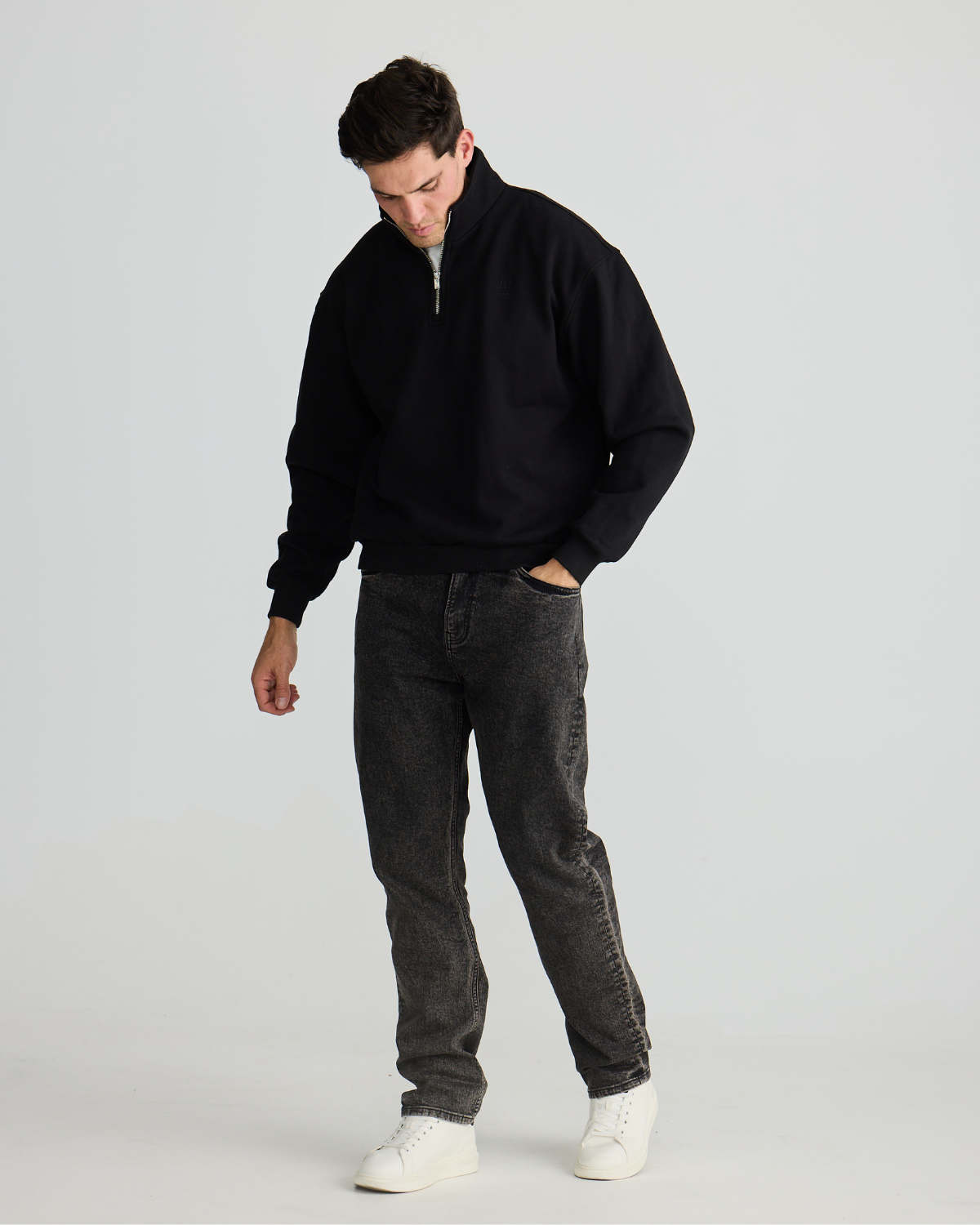 Black Quarter Zip Jumper