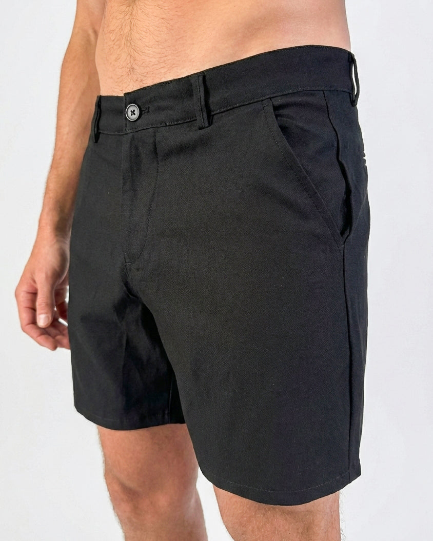 Black Slim Fit - Stretch Chino Shorts