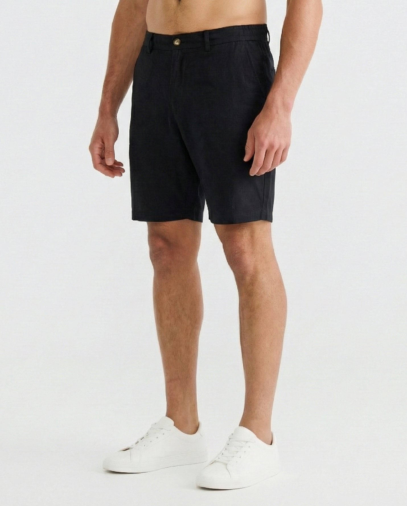 Black Linen Shorts