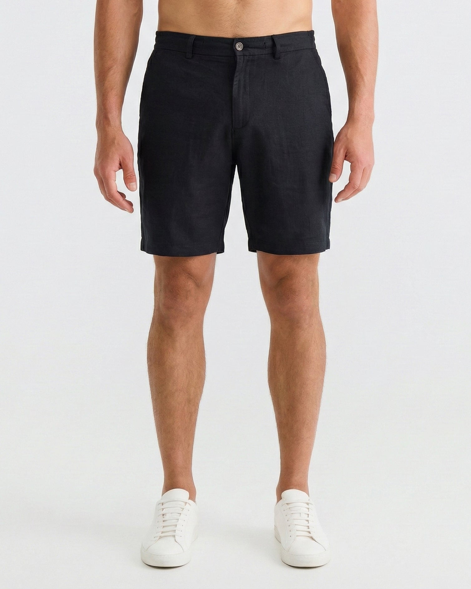 Black Linen Shorts