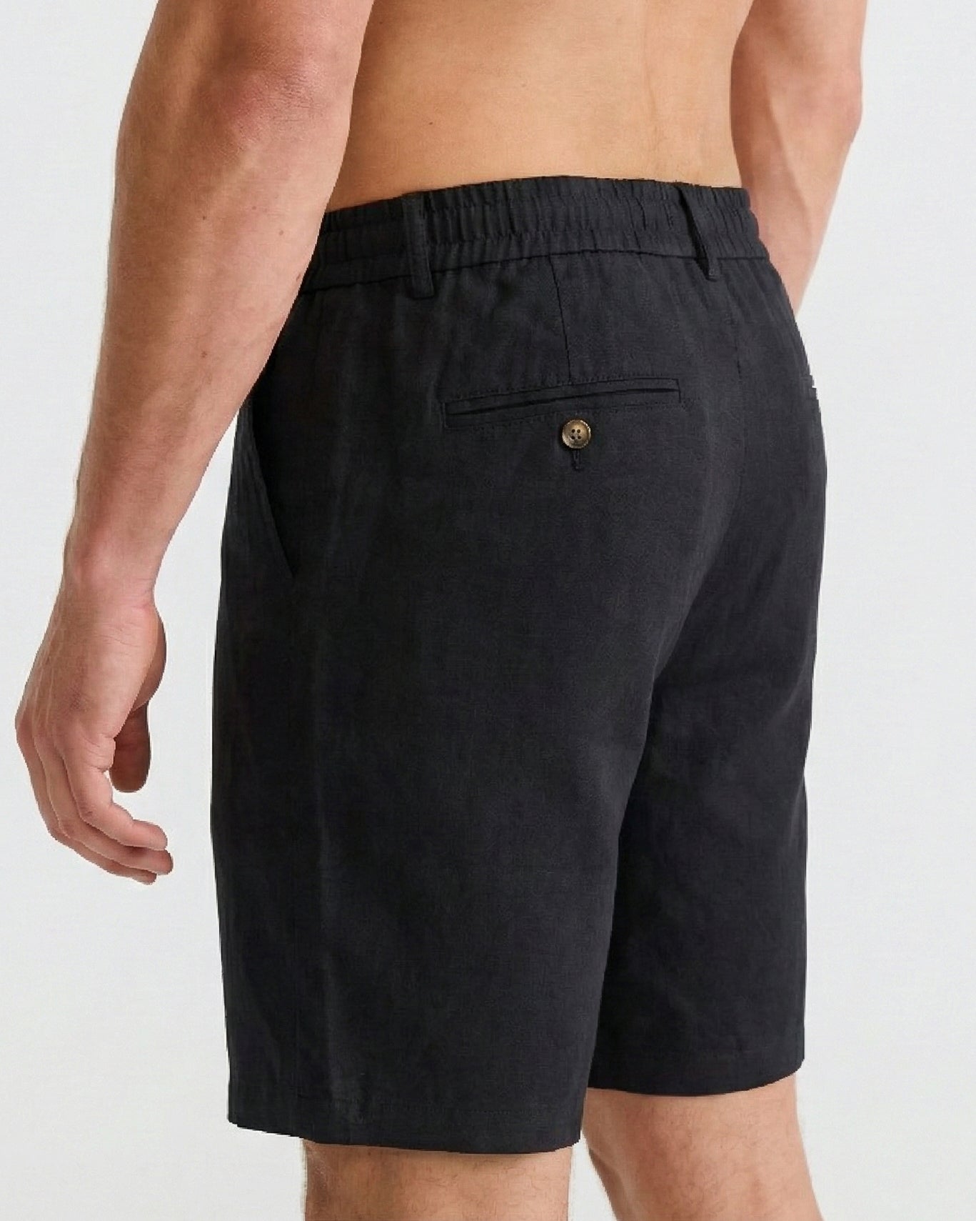 Black Linen Shorts