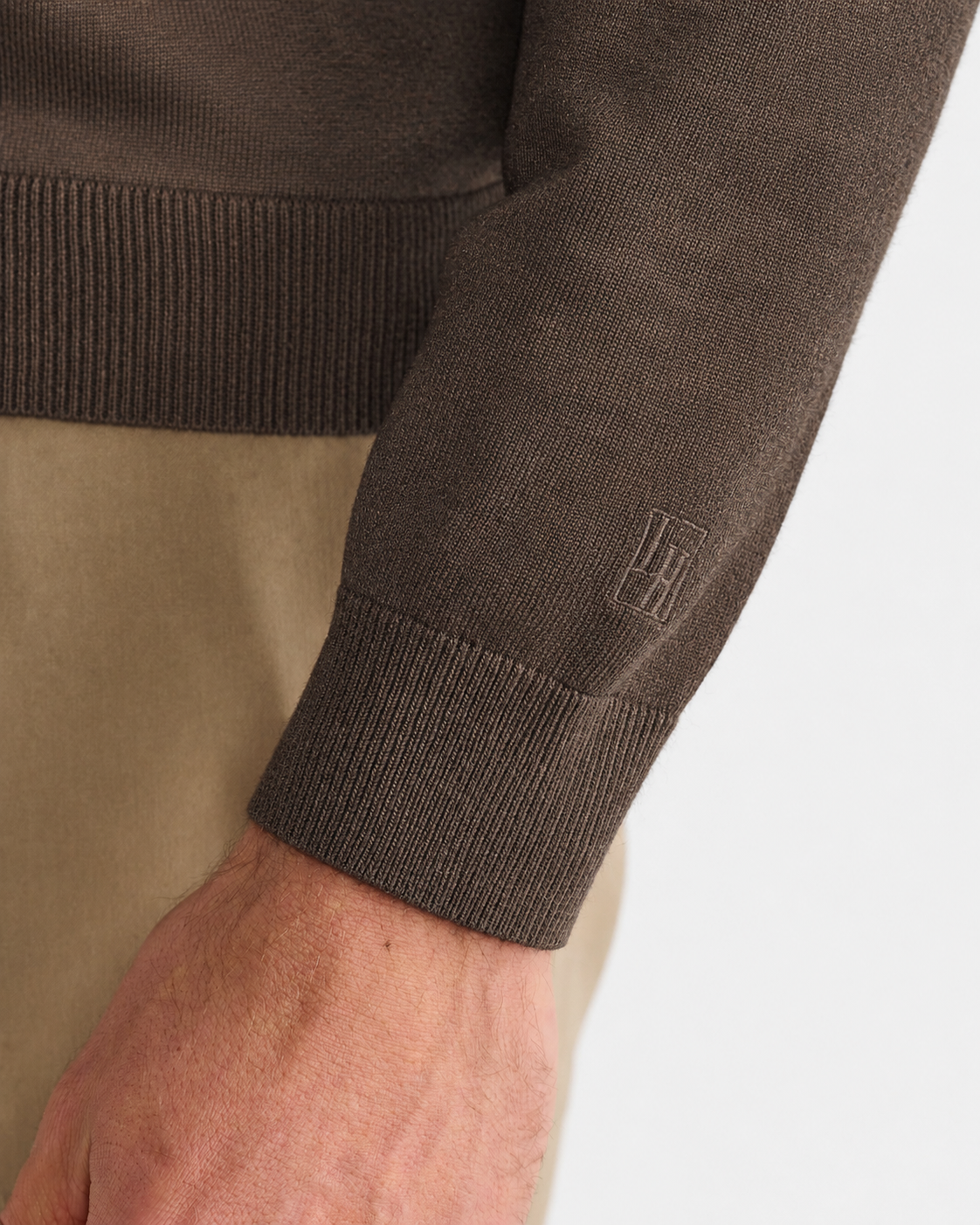 Chocolate Button Up Long Sleeve Polo