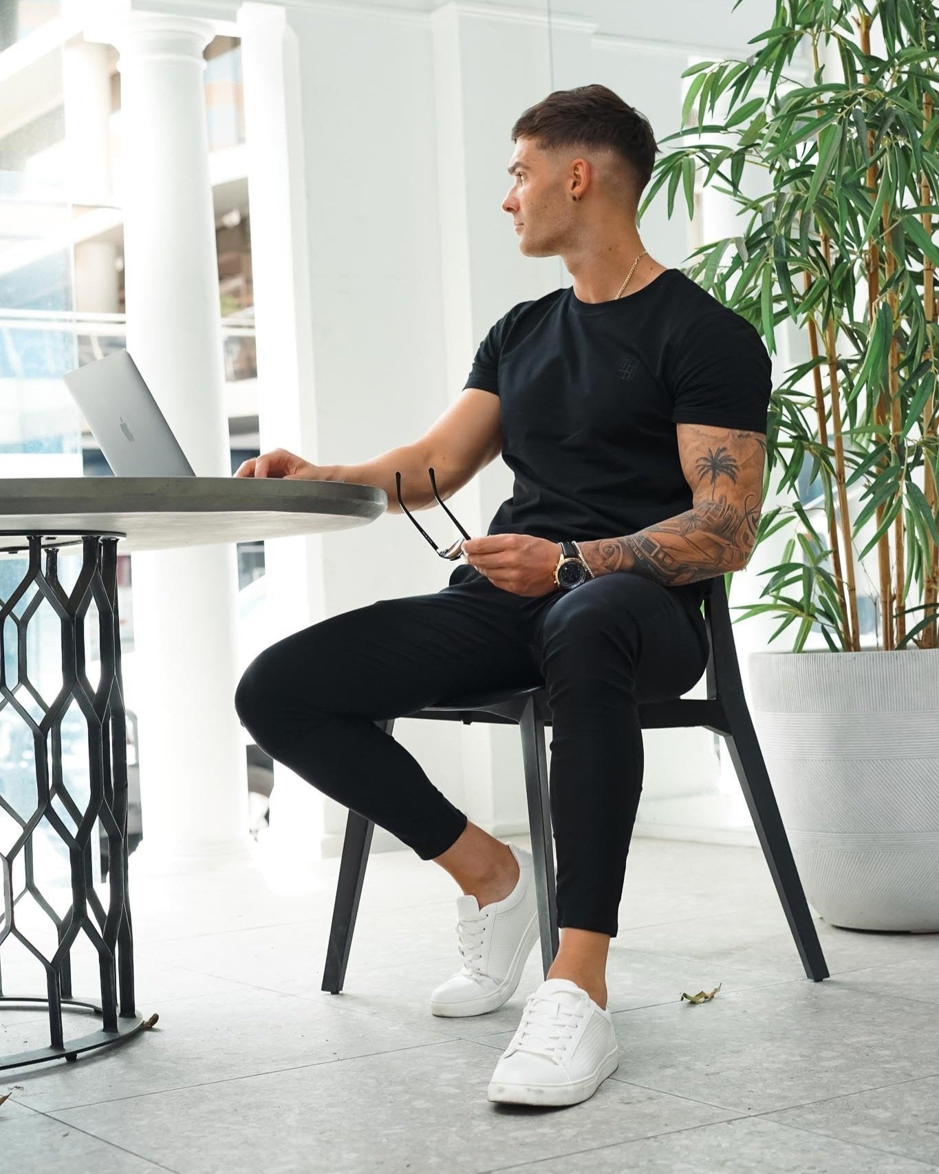 Stain Resistant Slim Fit Tee | Black