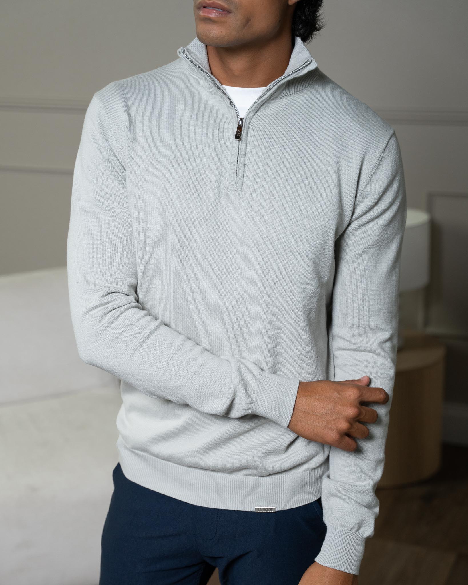 Stone Knit Zip Sweater