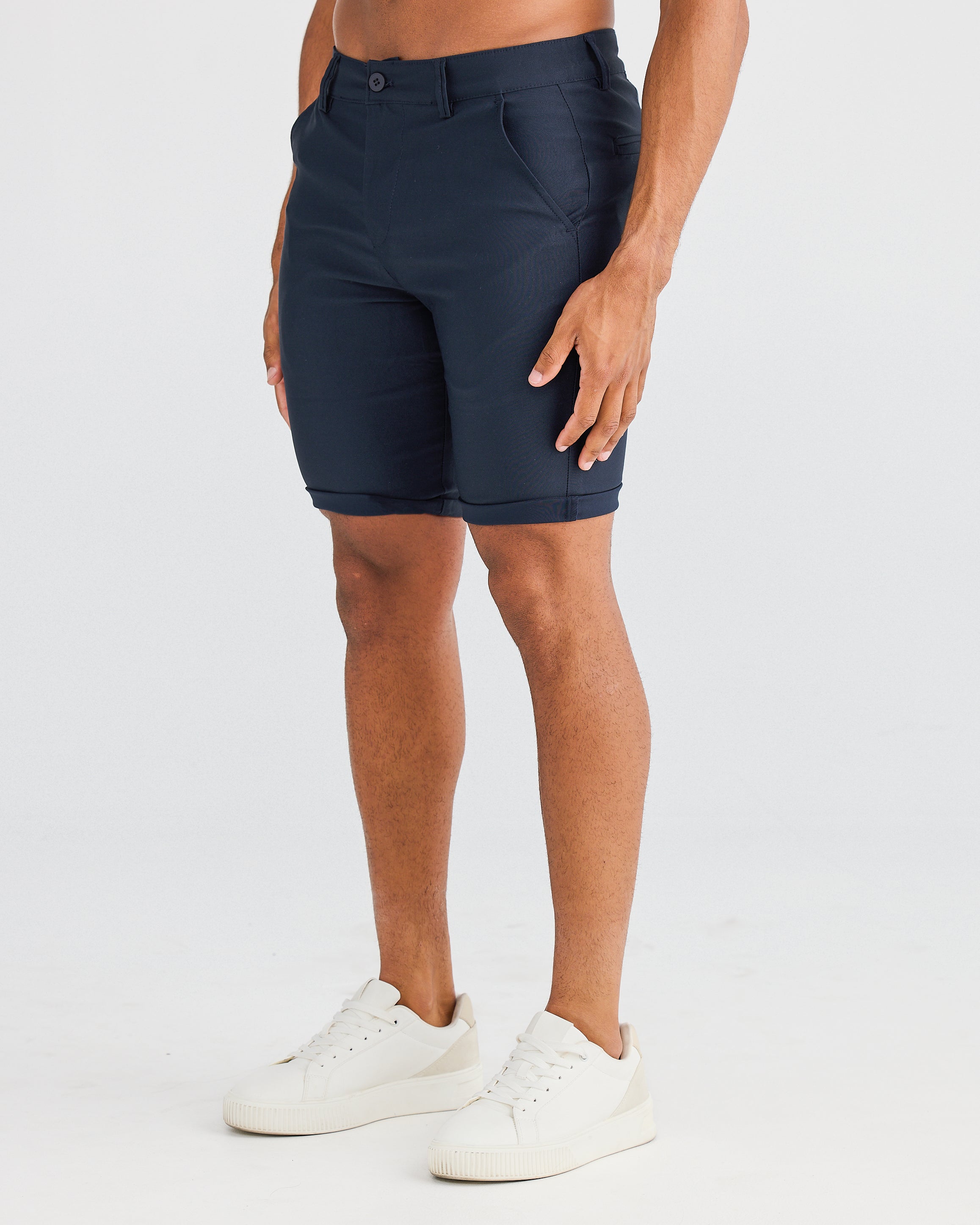 Navy Stretch Chino Shorts