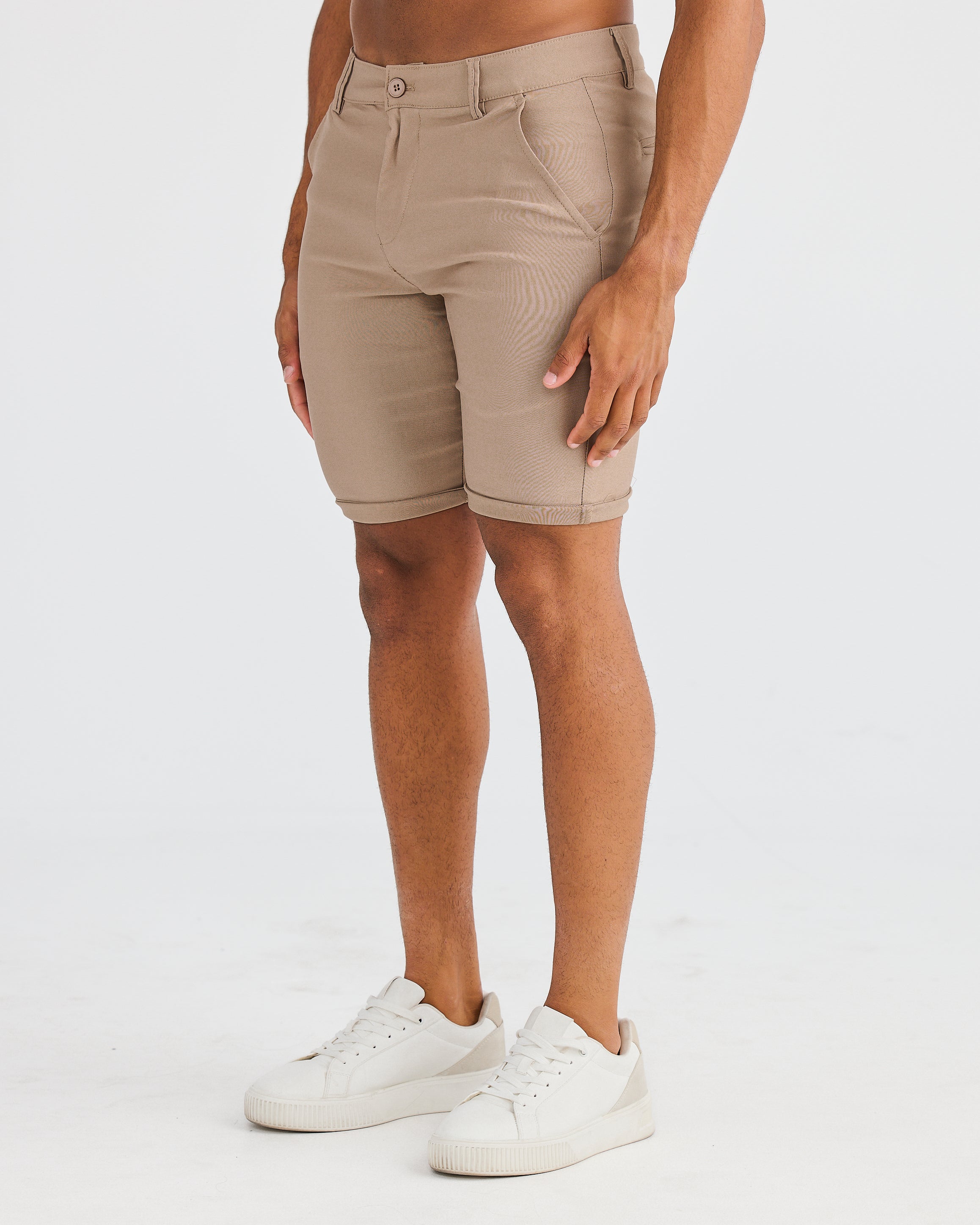 Khaki Stretch Chino Shorts
