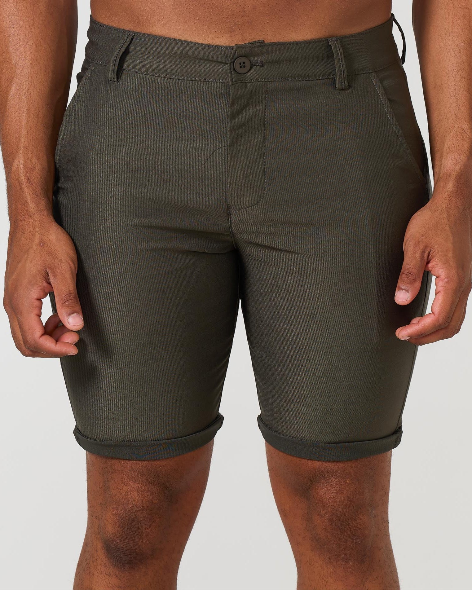 Olive Stretch Chino Shorts