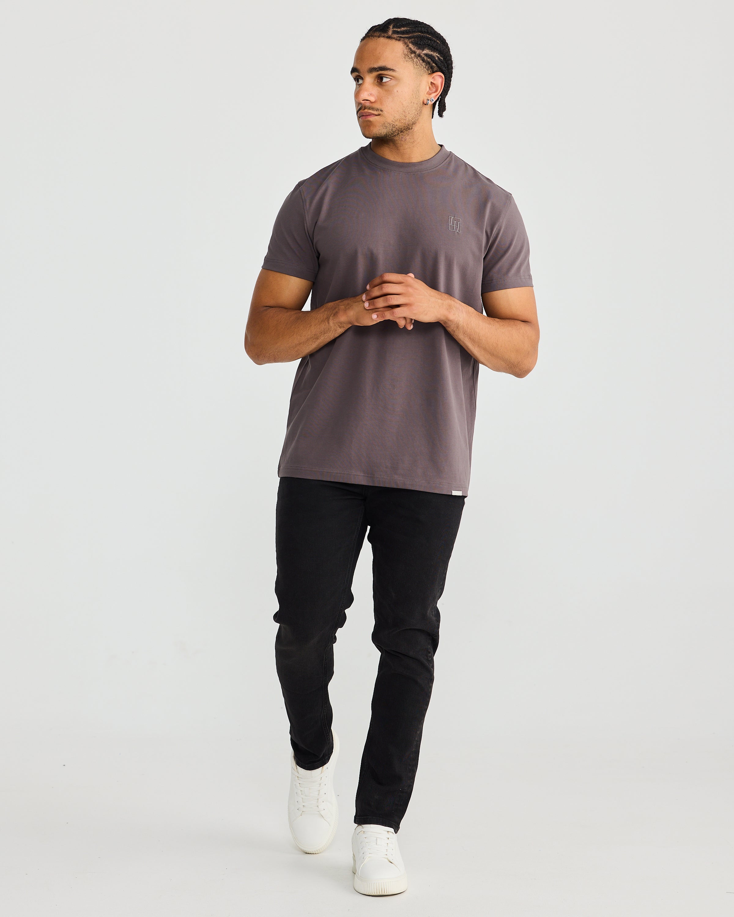 Stain Resistant Slim Fit Tee | Charcoal
