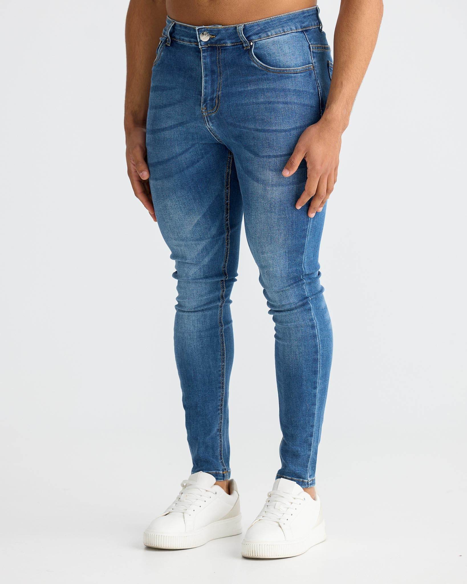 Dark Blue Jeans Men's Skinny Jeans La Haute
