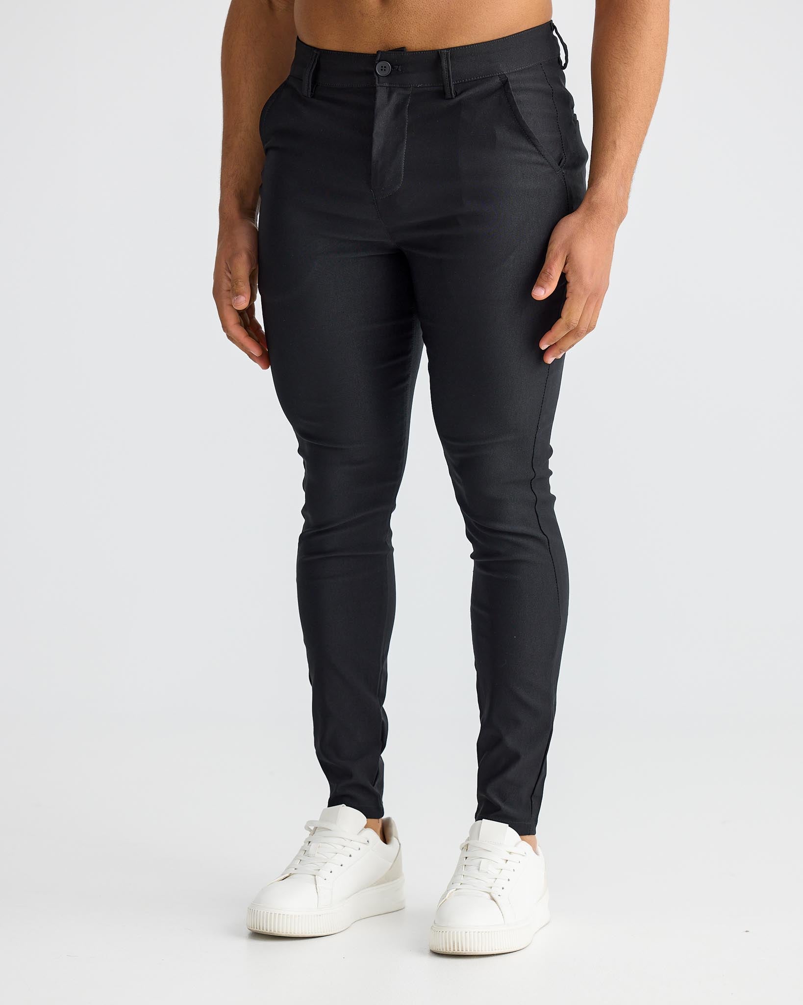Black Stretch Chino Pants