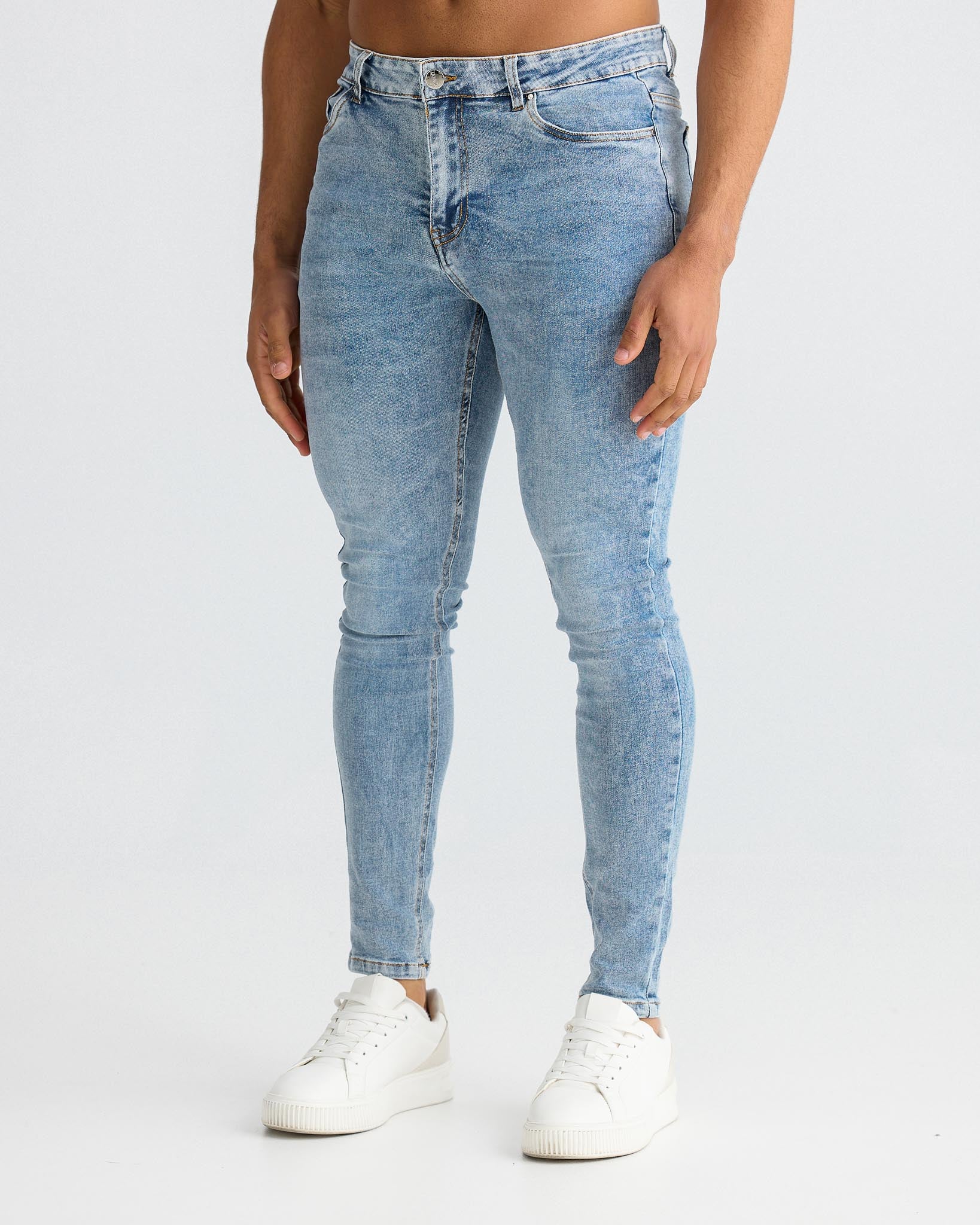 Washed Blue Jeans Men's Jeans La Haute - Main Image
