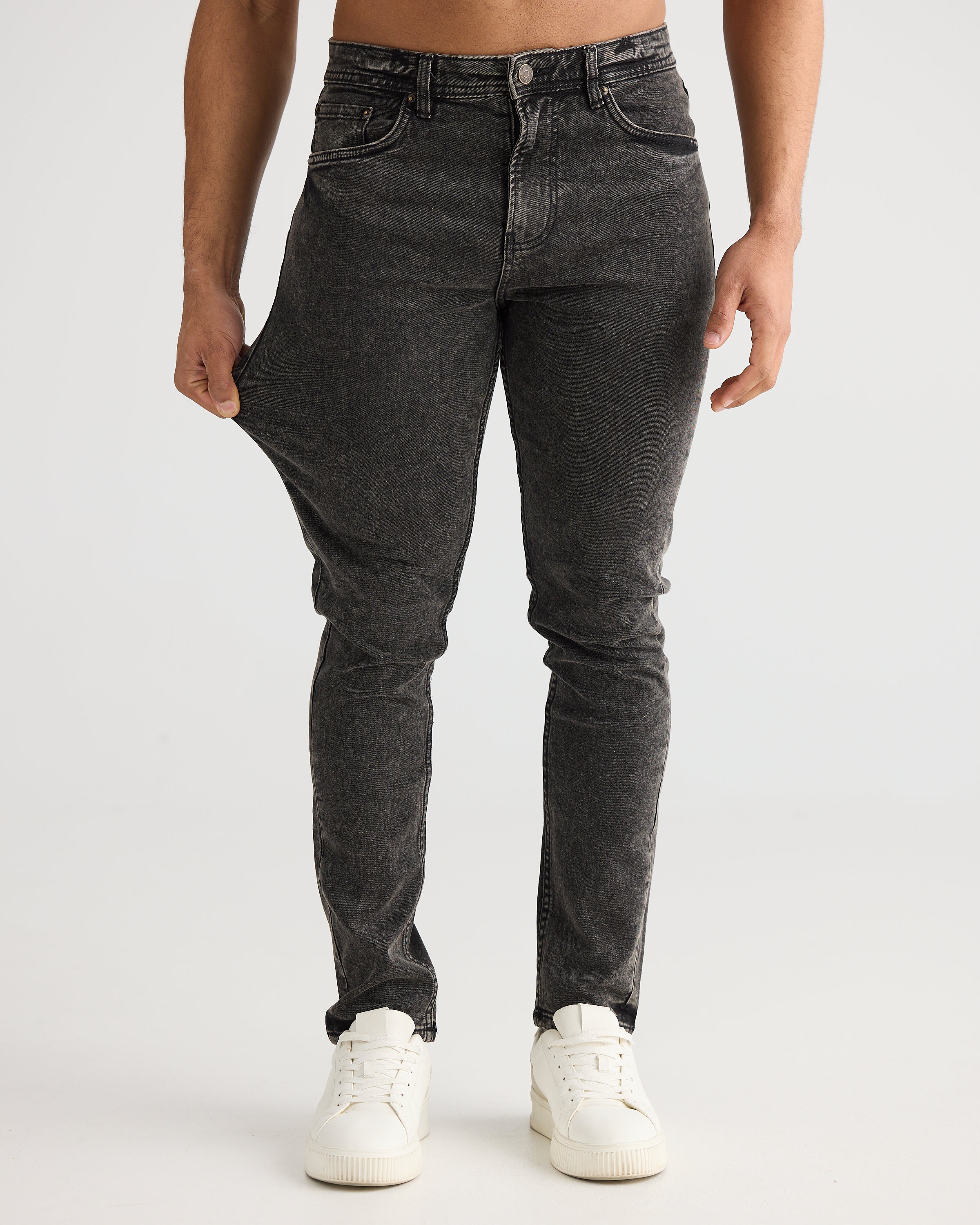 Washed Grey Slim Fit Jeans