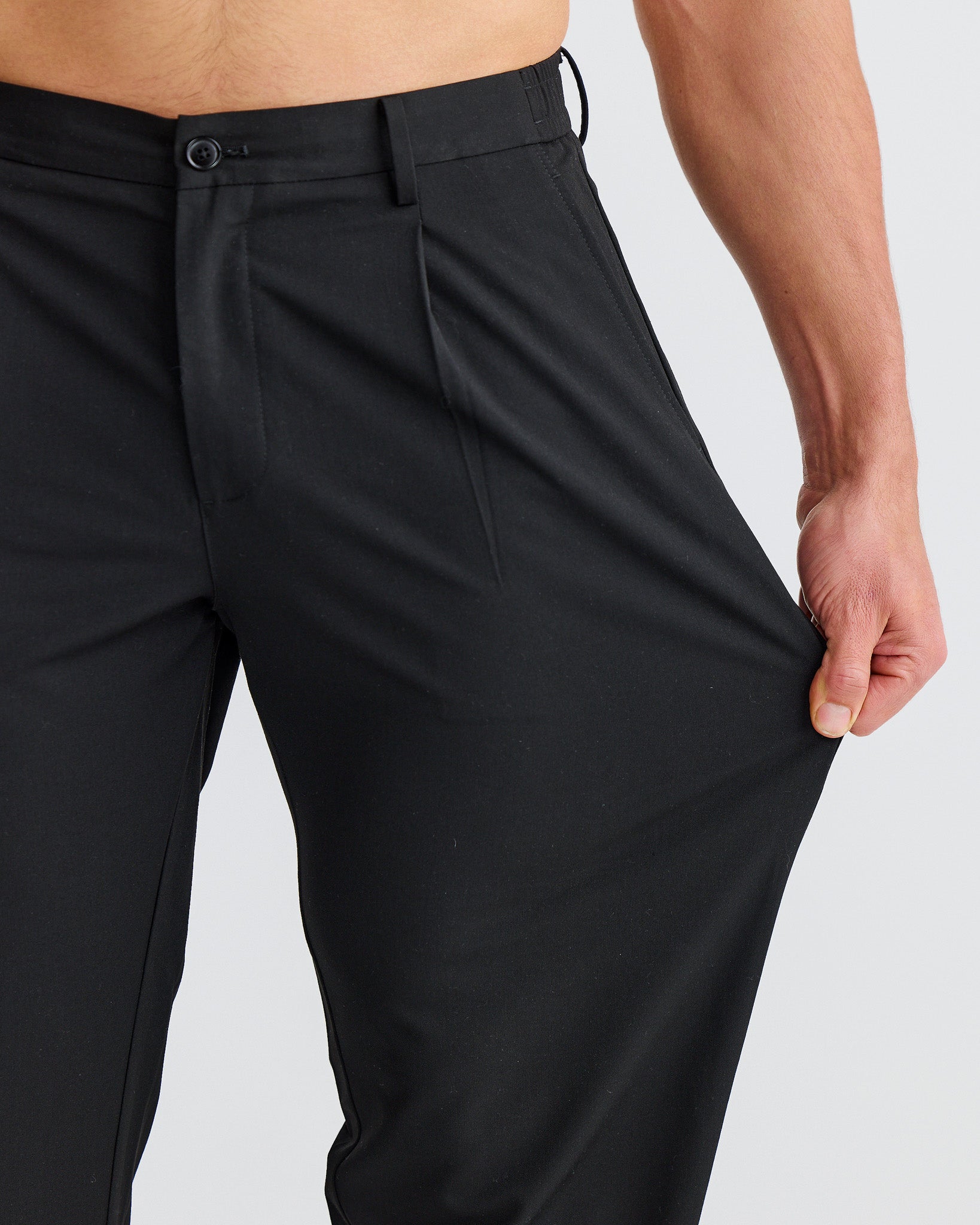 Black Wide Pleat Pant