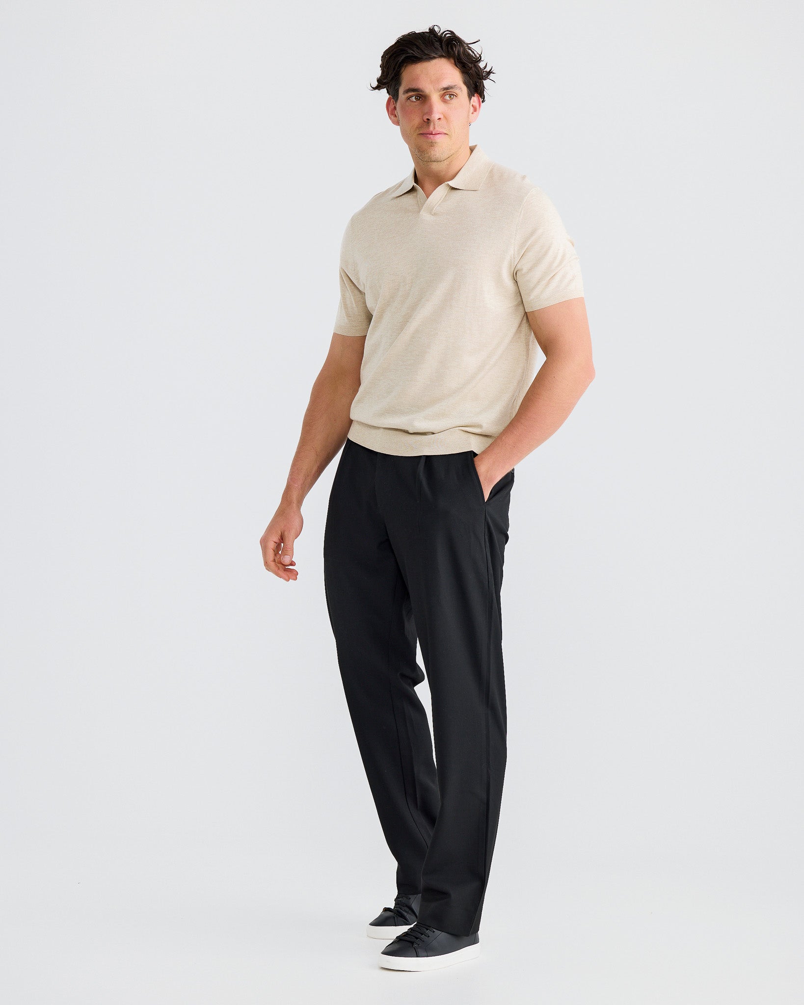 Black Wide Pleat Pant