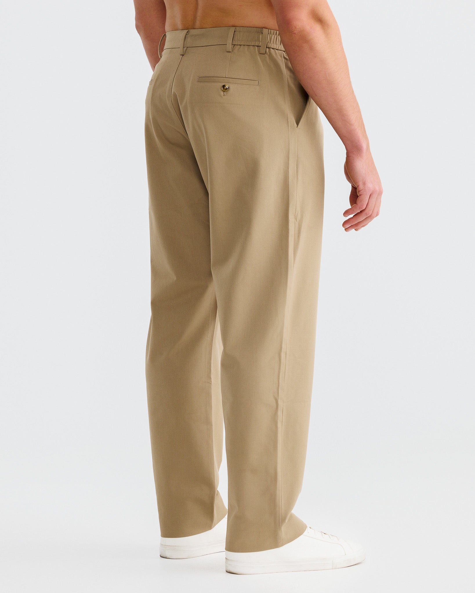 Tan Wide Pleat Pant
