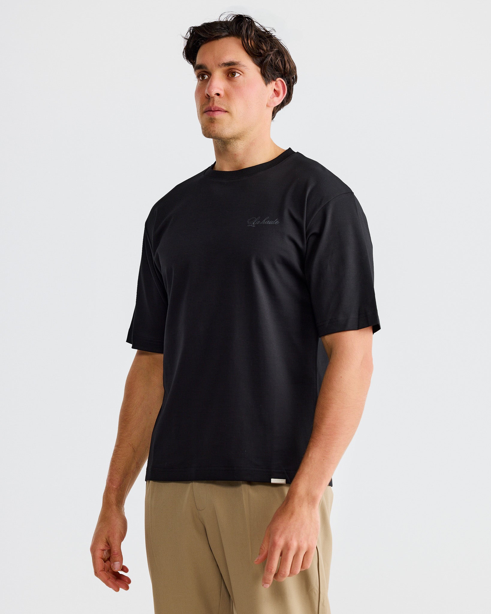 Black Cursive Box T-Shirt
