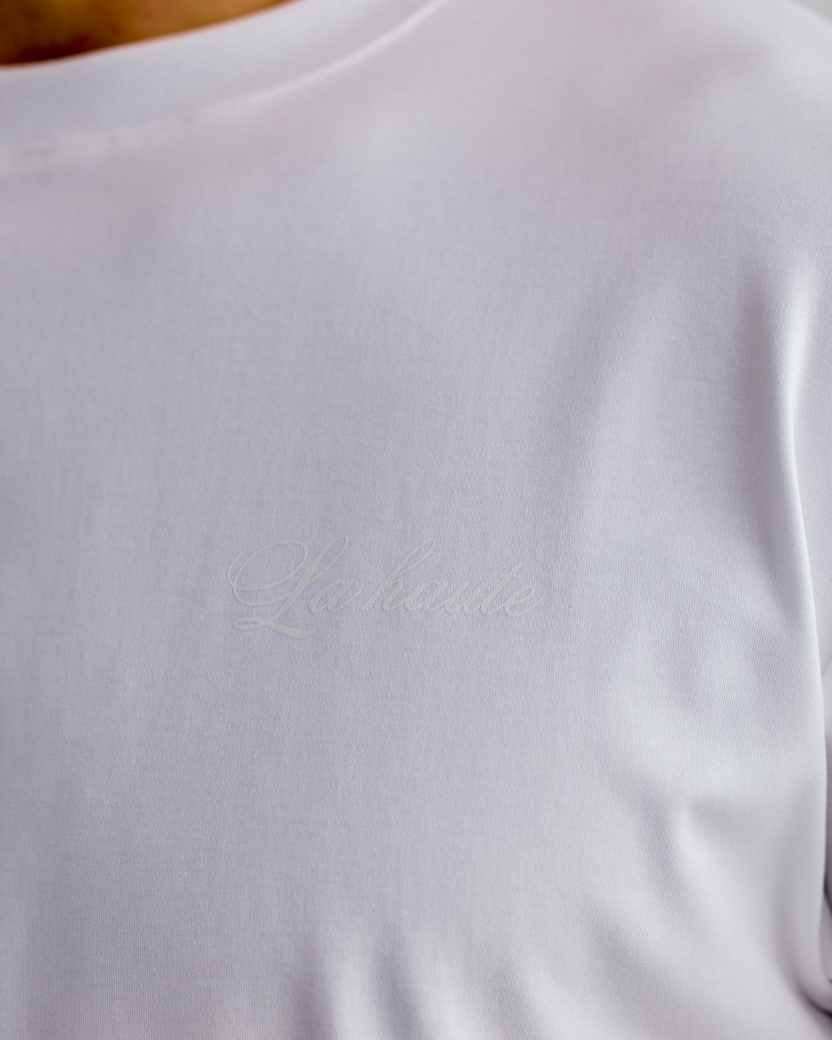 White Cursive Box T-Shirt