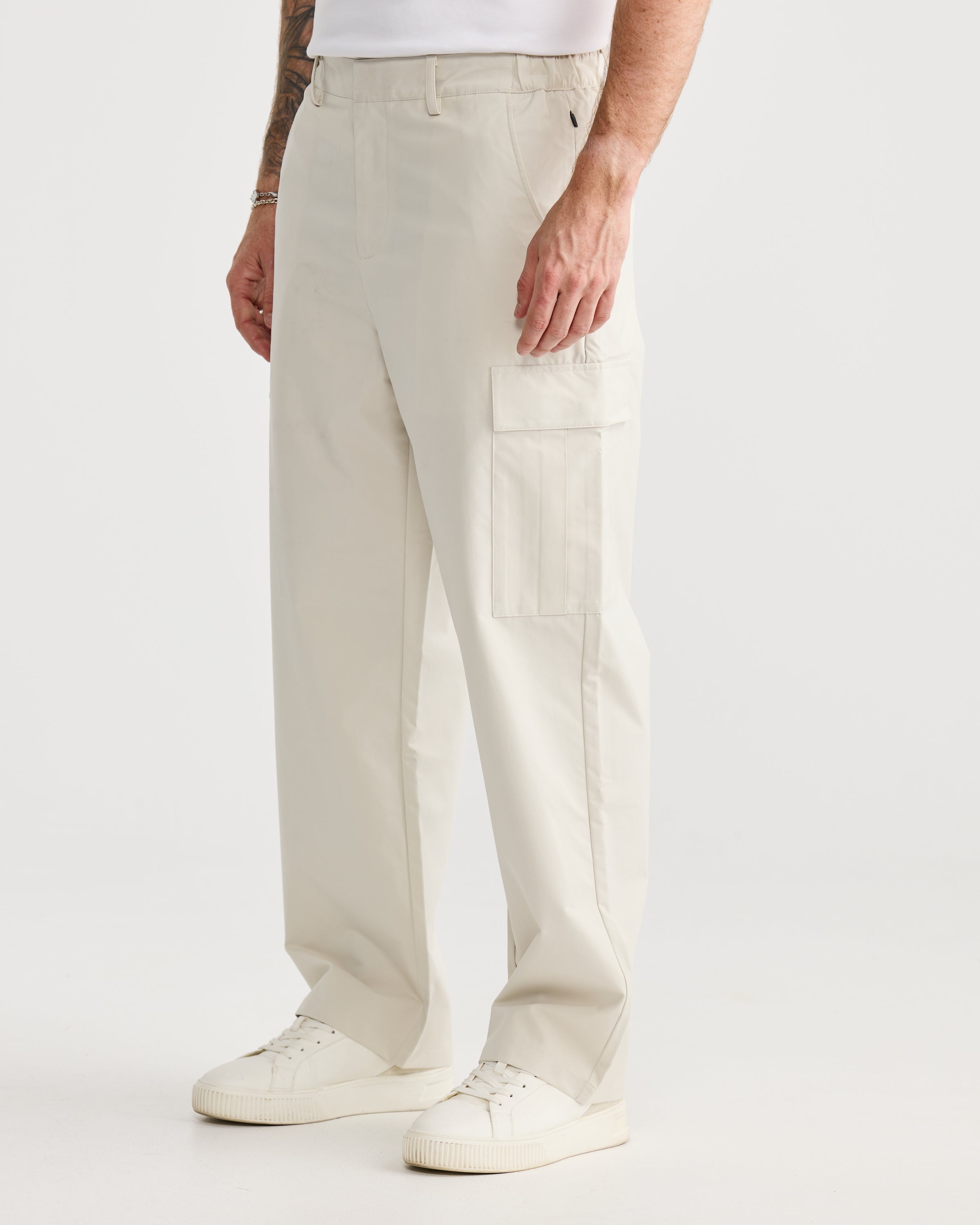 Cream Baggy Cargo Pant