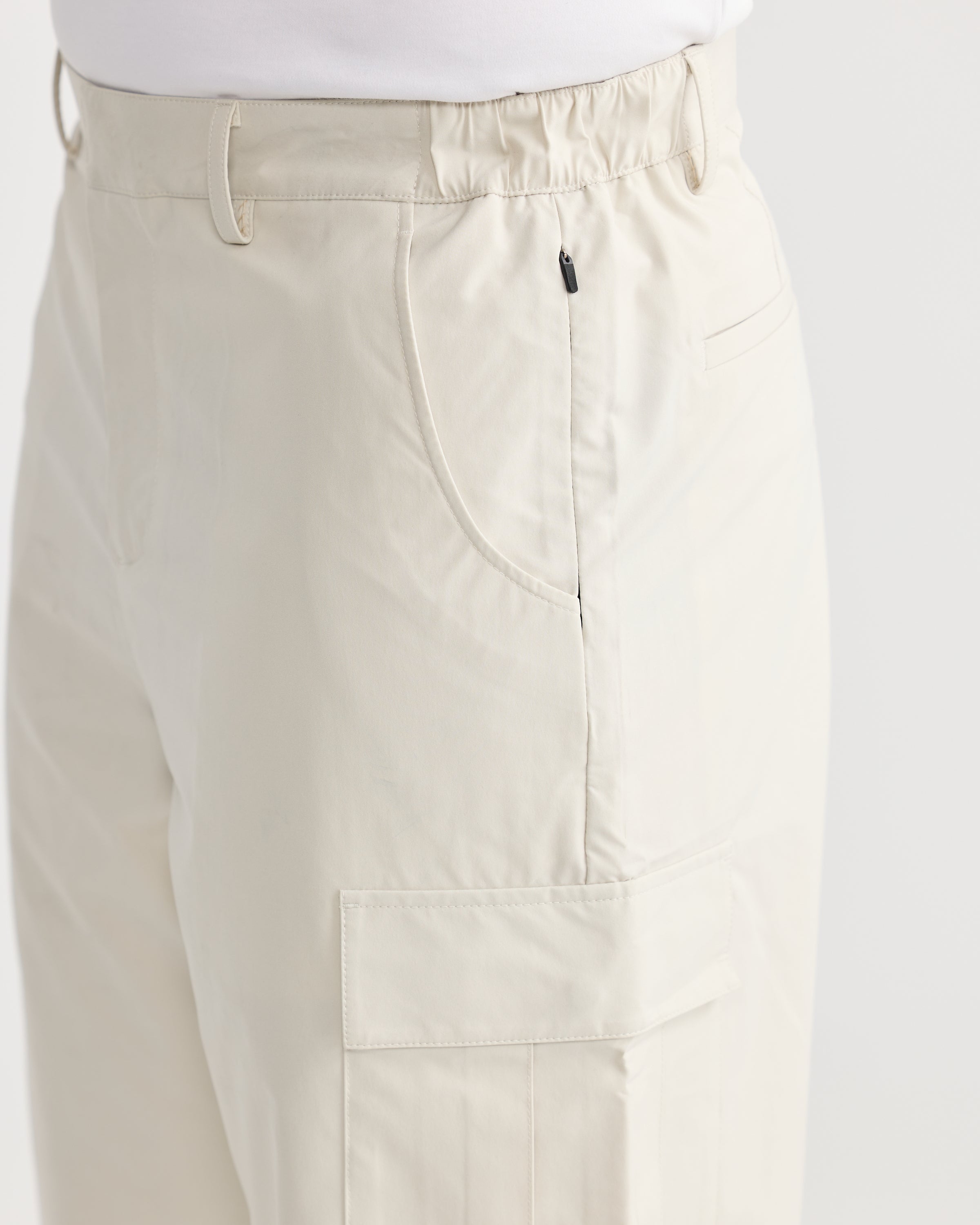 Cream Baggy Cargo Pant