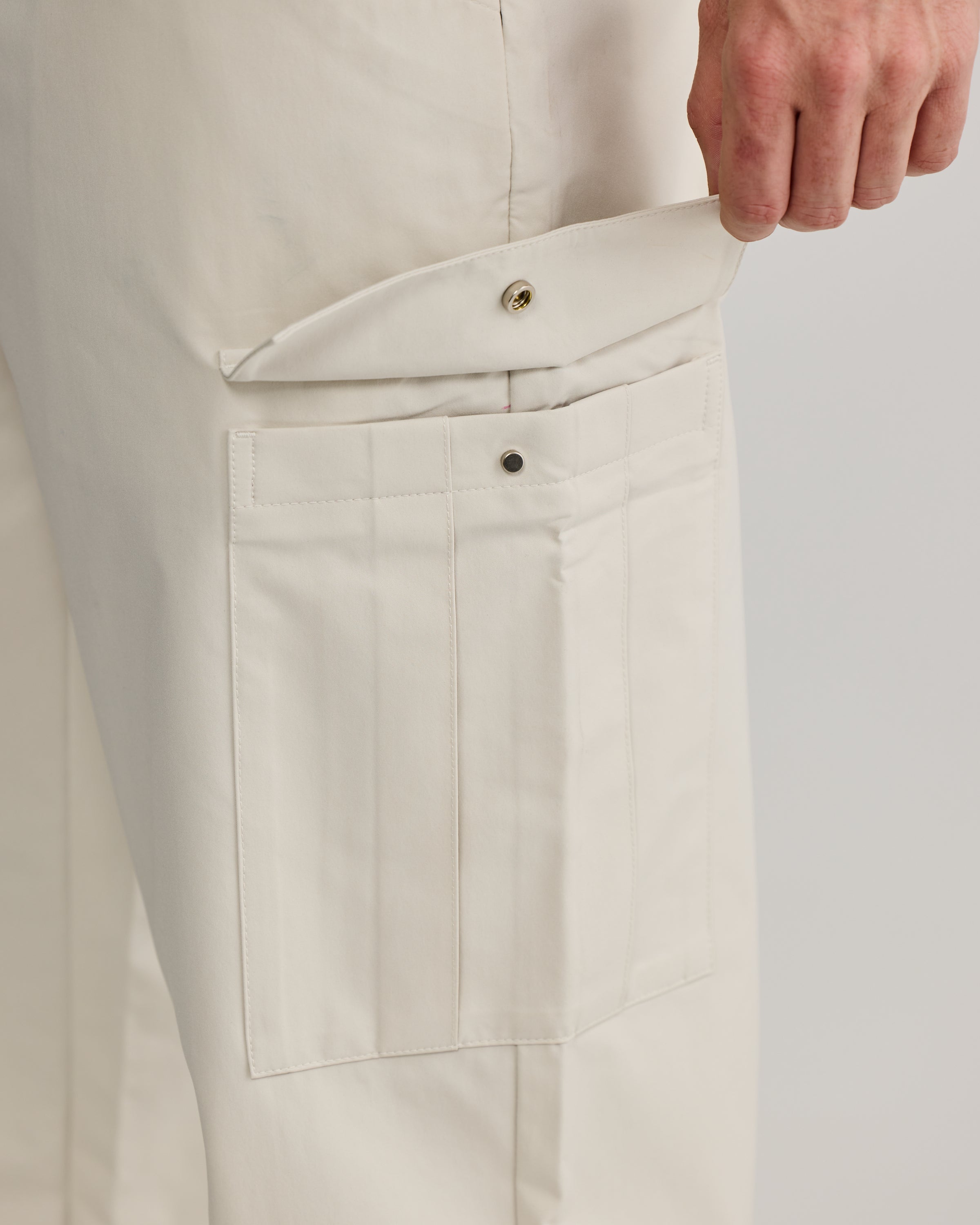Cream Baggy Cargo Pant