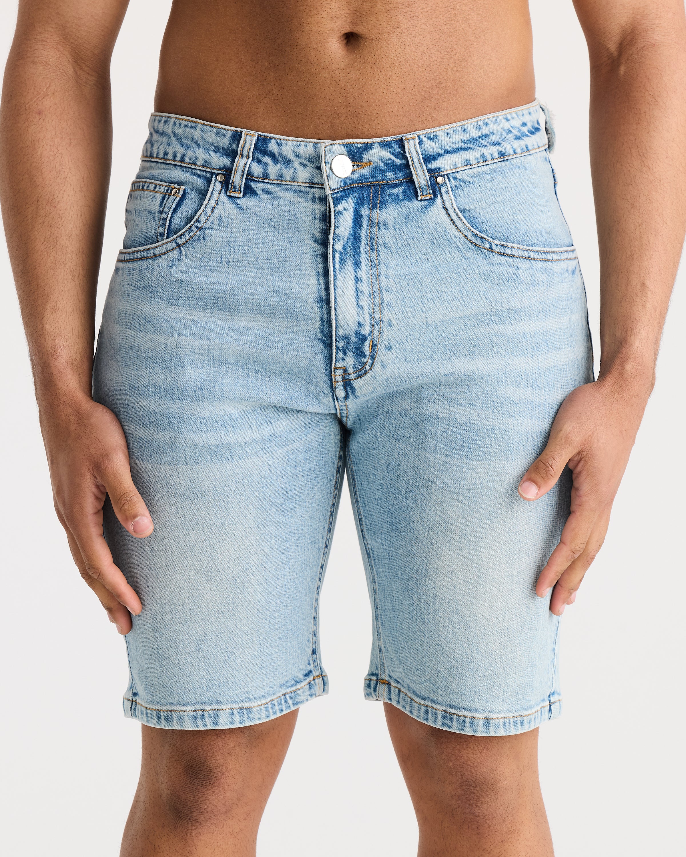Vintage Blue Slim Fit Denim Short