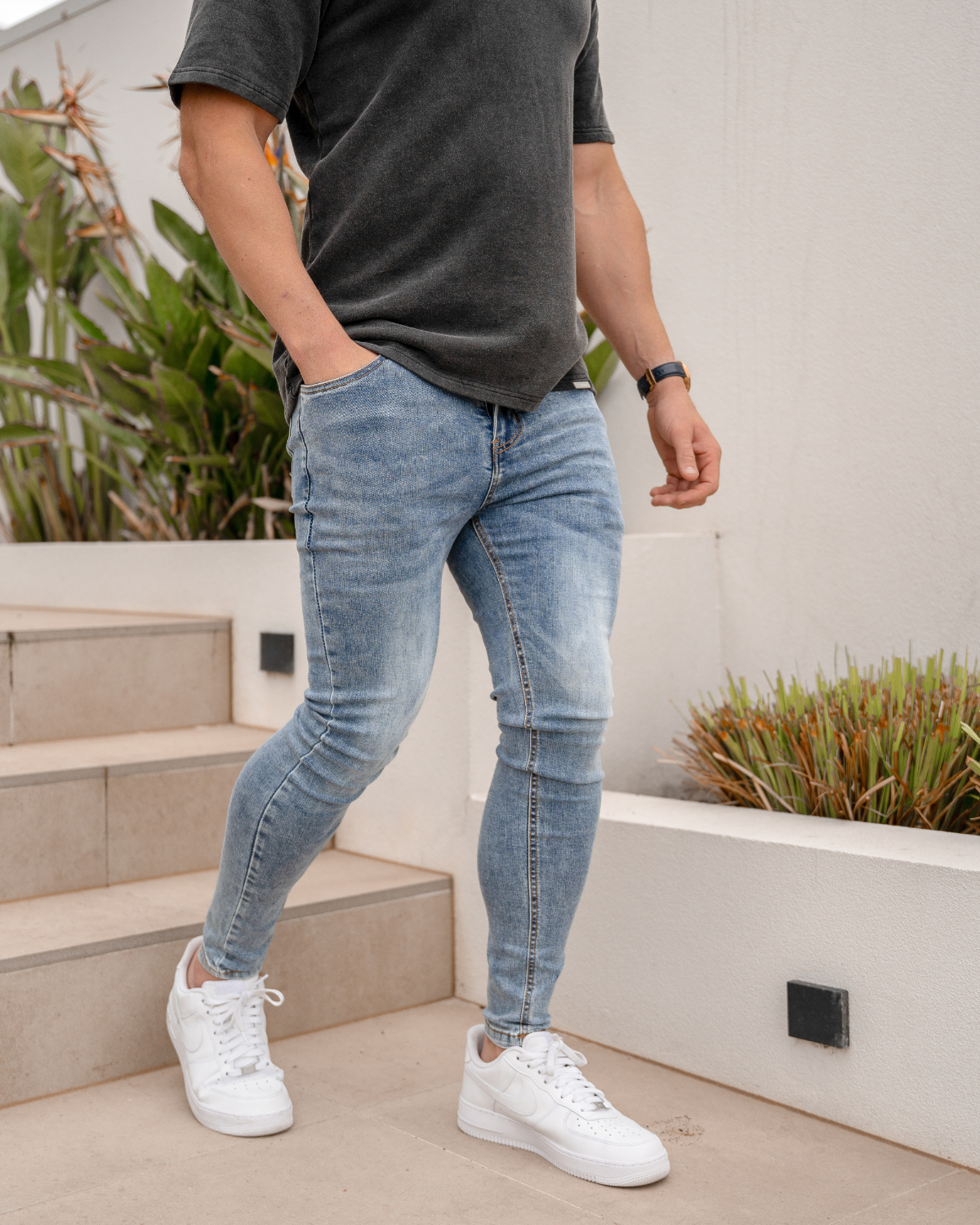 Washed Blue Skinny Fit Jeans
