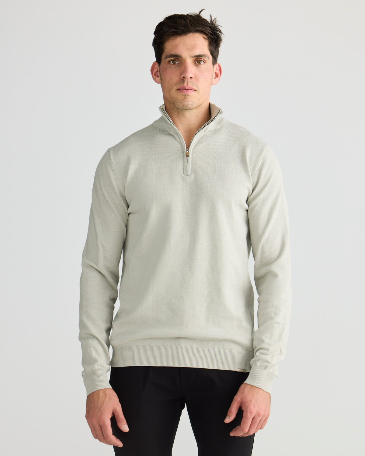 Stone Knit Zip Sweater