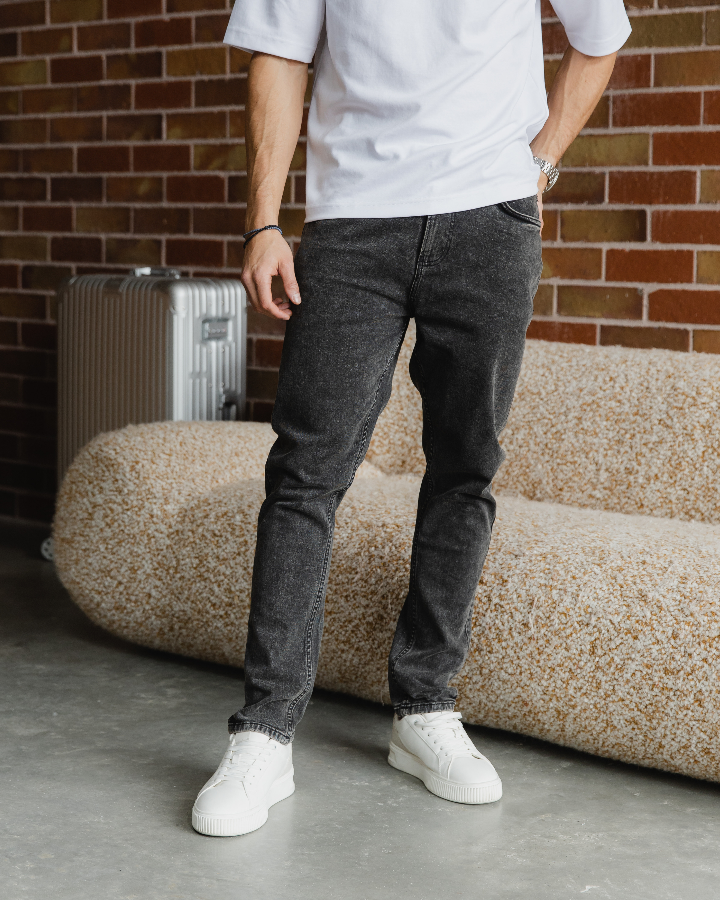 Washed Grey Relax Fit Jeans