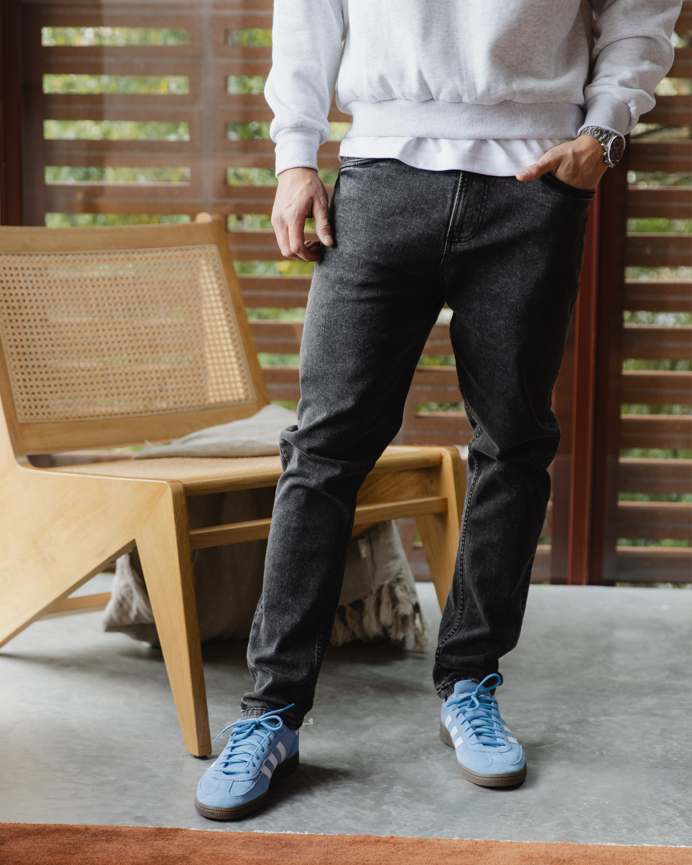 Washed Grey Slim Fit Jeans