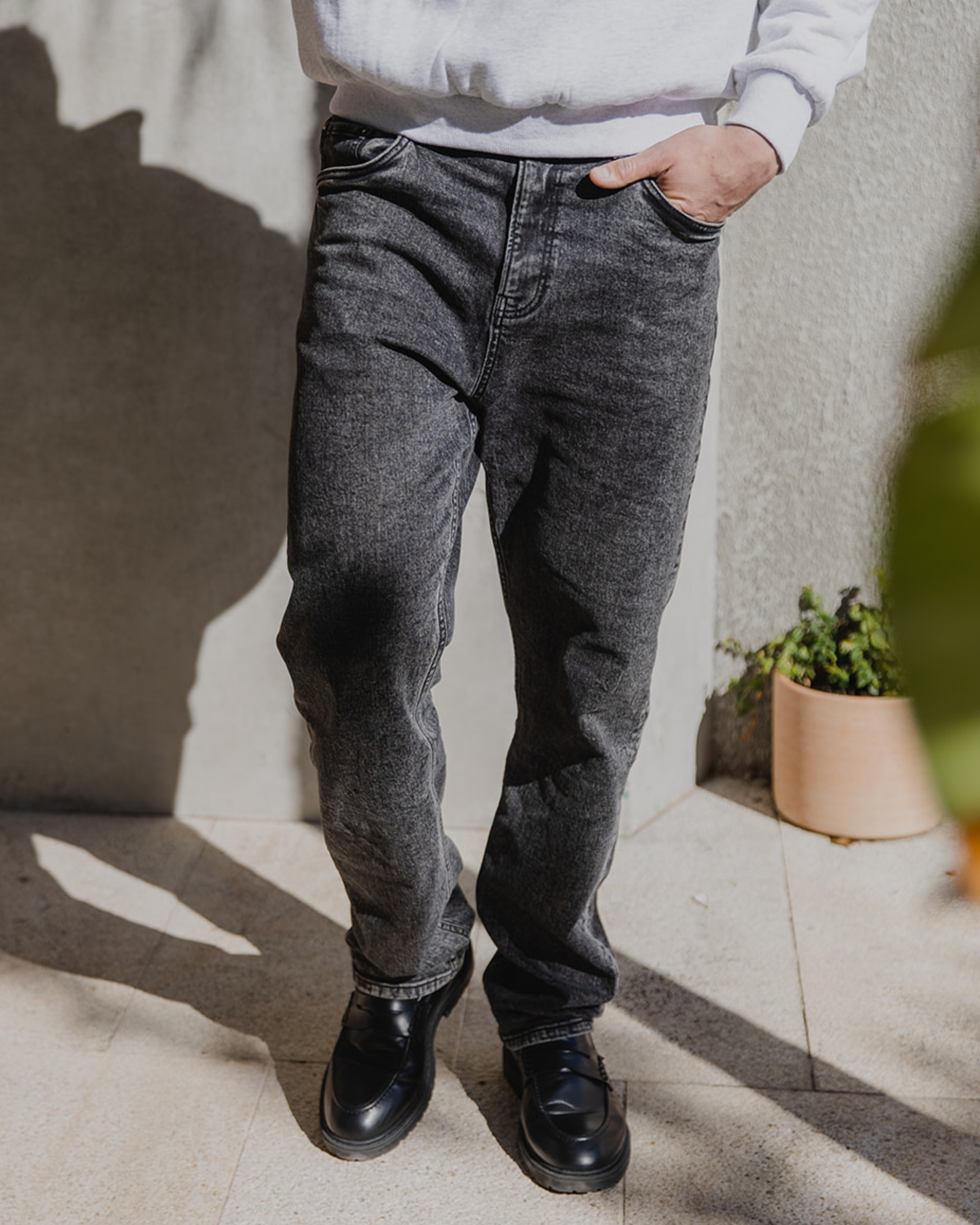 Washed Grey Relax Fit Jeans