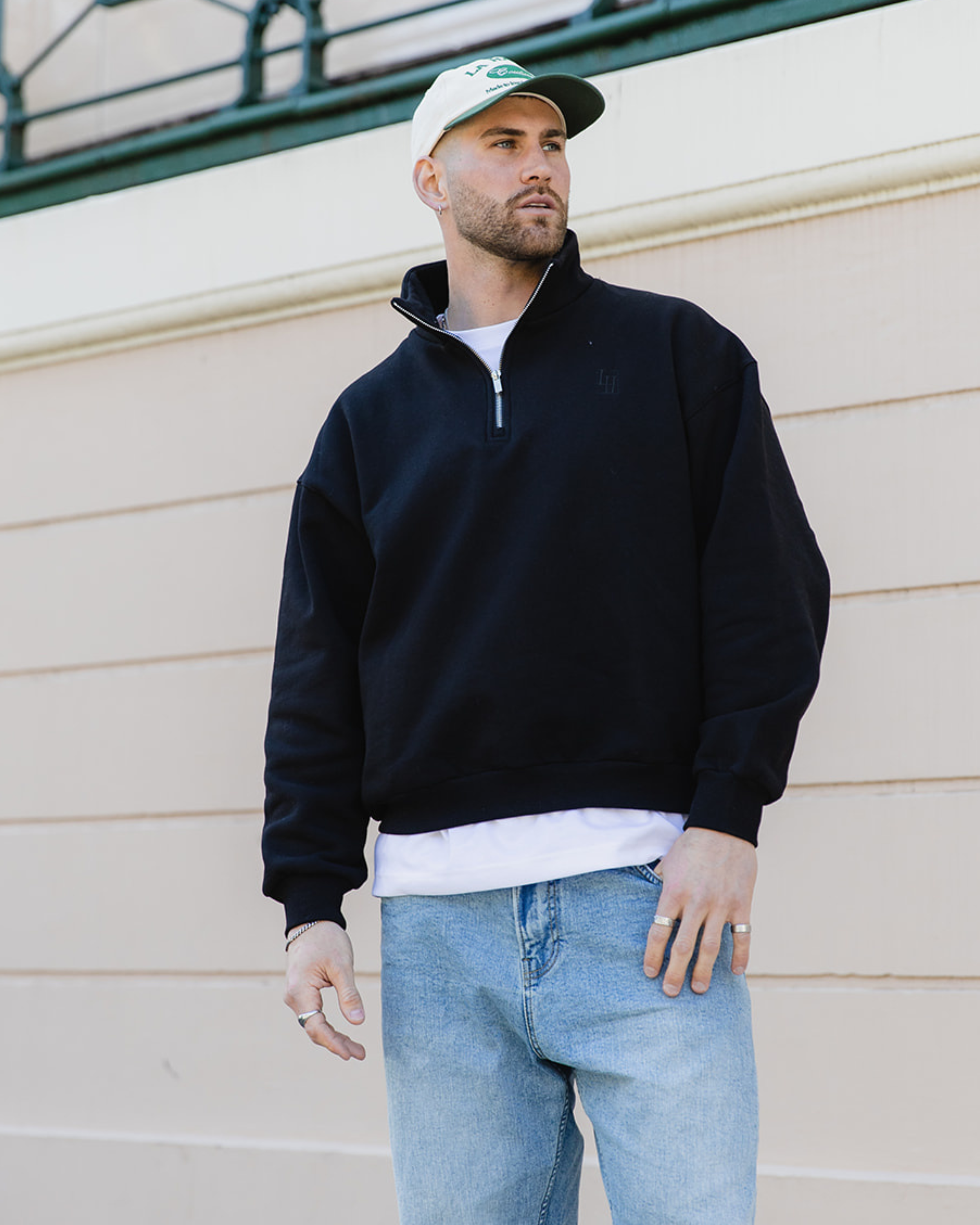 Black Quarter Zip Jumper