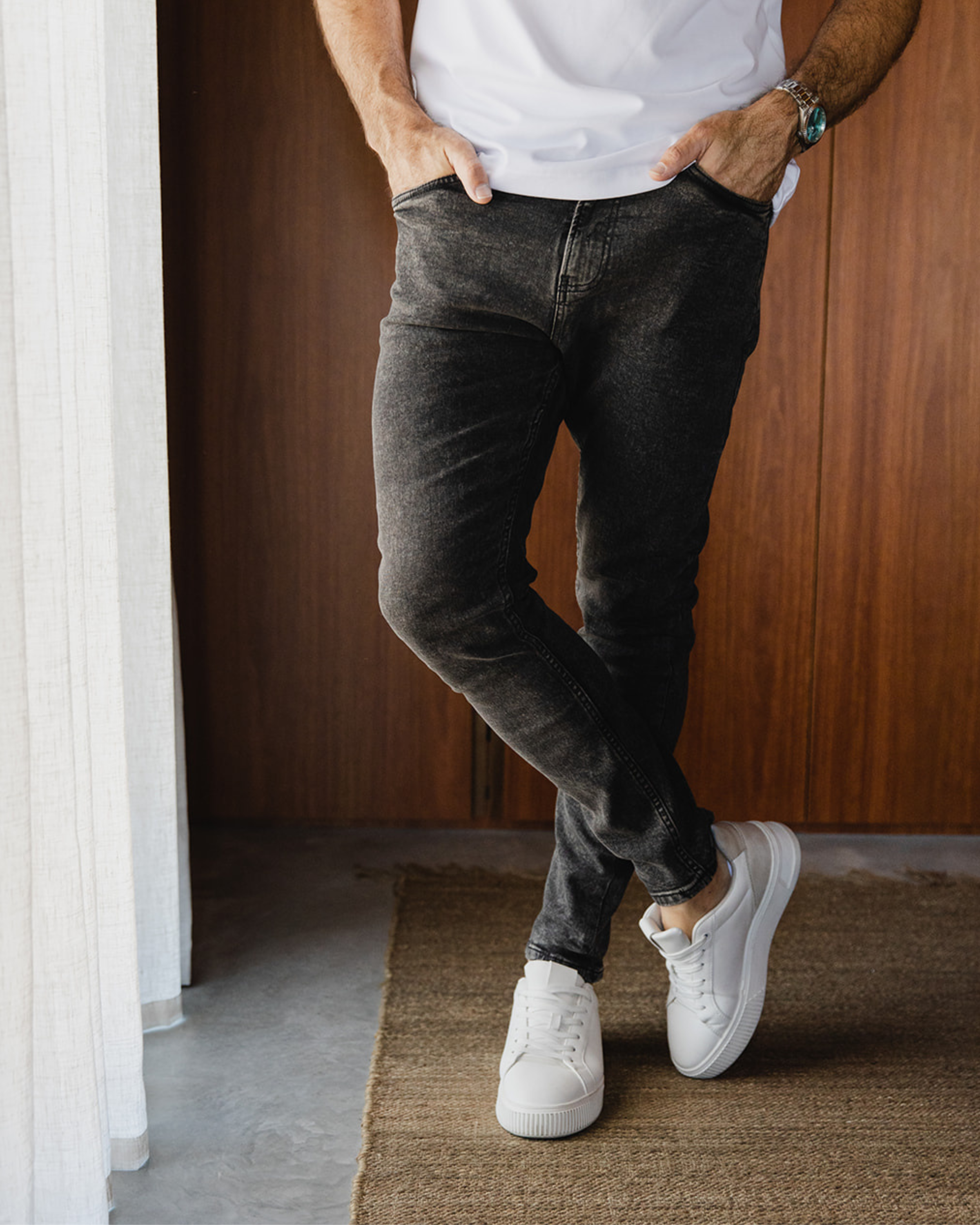 Washed Grey Slim Fit Jeans