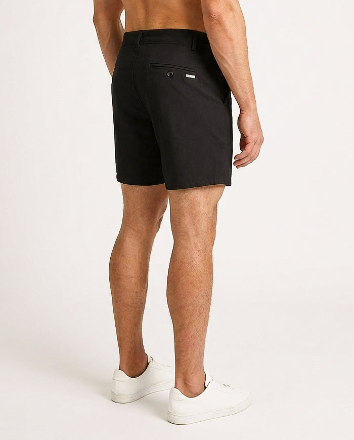Black Slim Fit - Stretch Chino Shorts