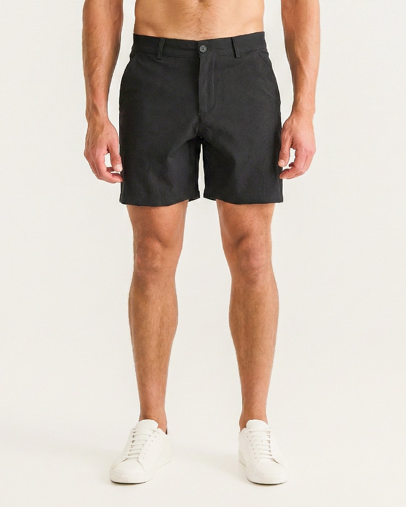 Black Slim Fit - Stretch Chino Shorts