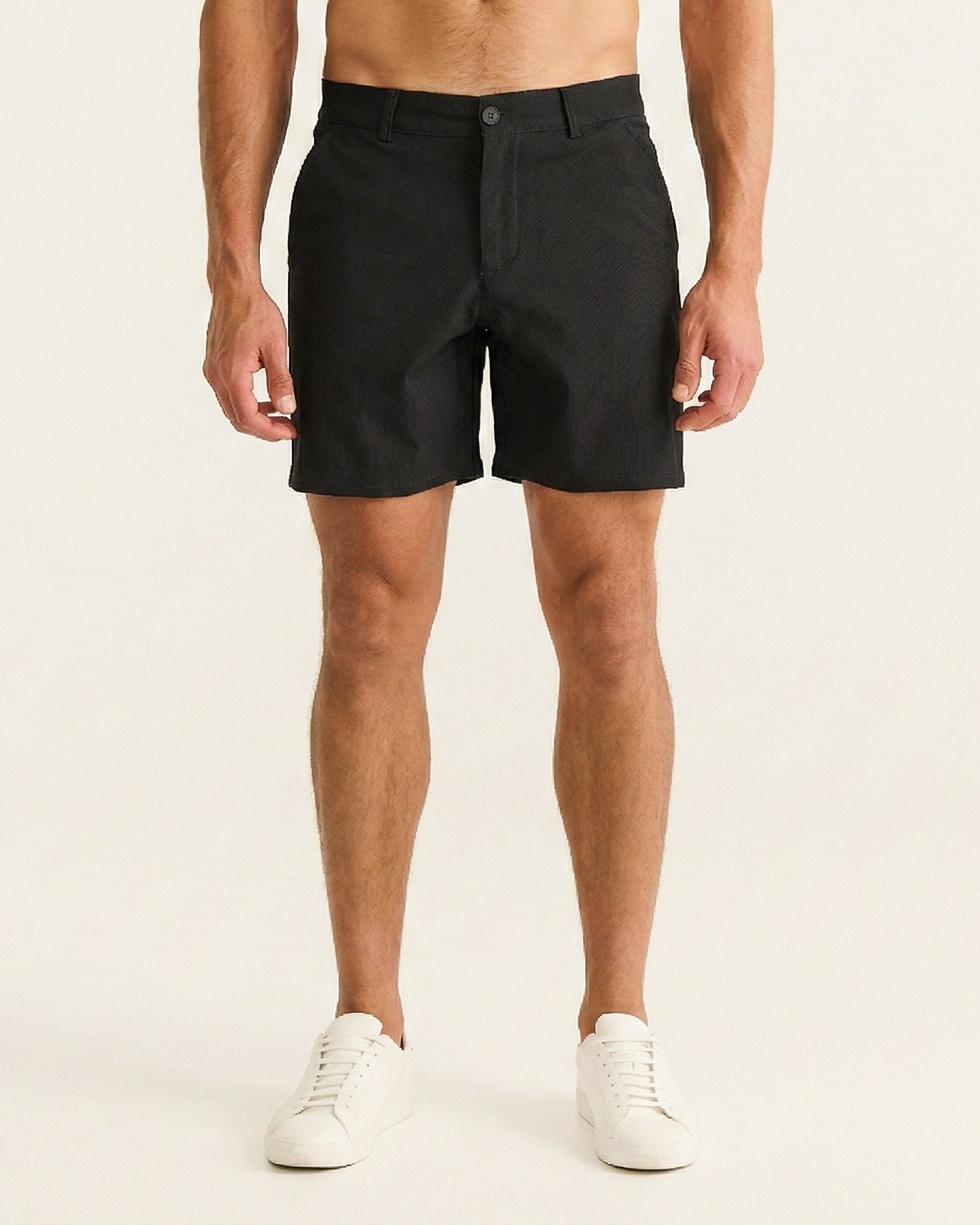 Black Slim Fit - Stretch Chino Shorts