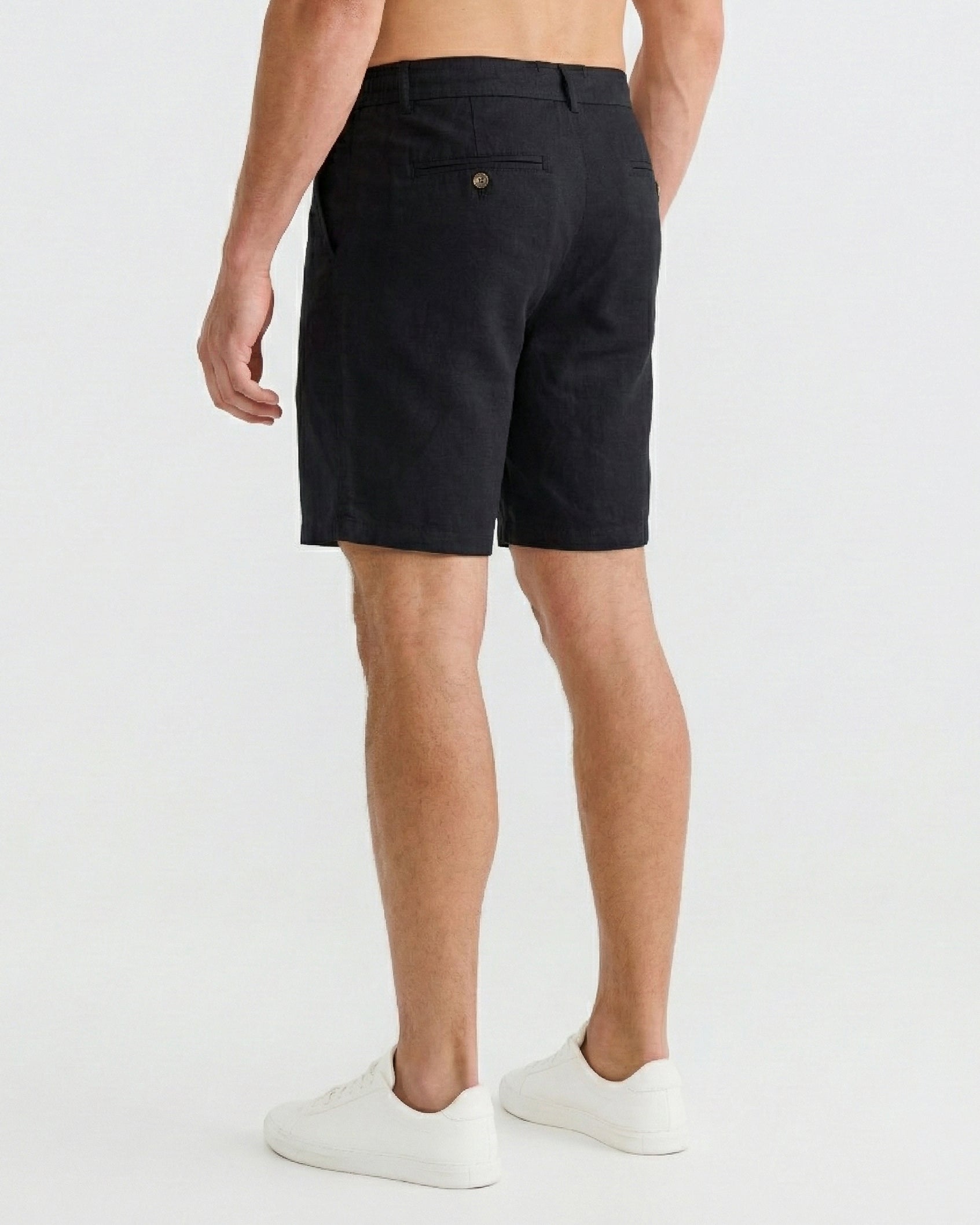 Black Linen Shorts