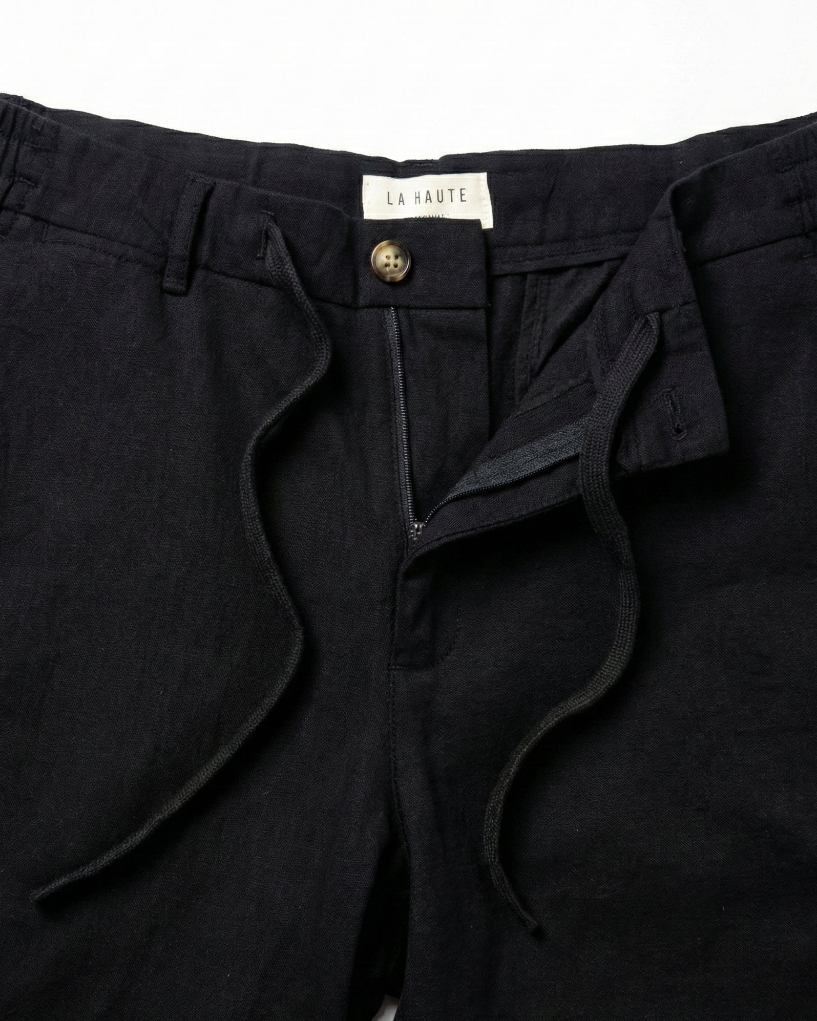 Black Linen Shorts